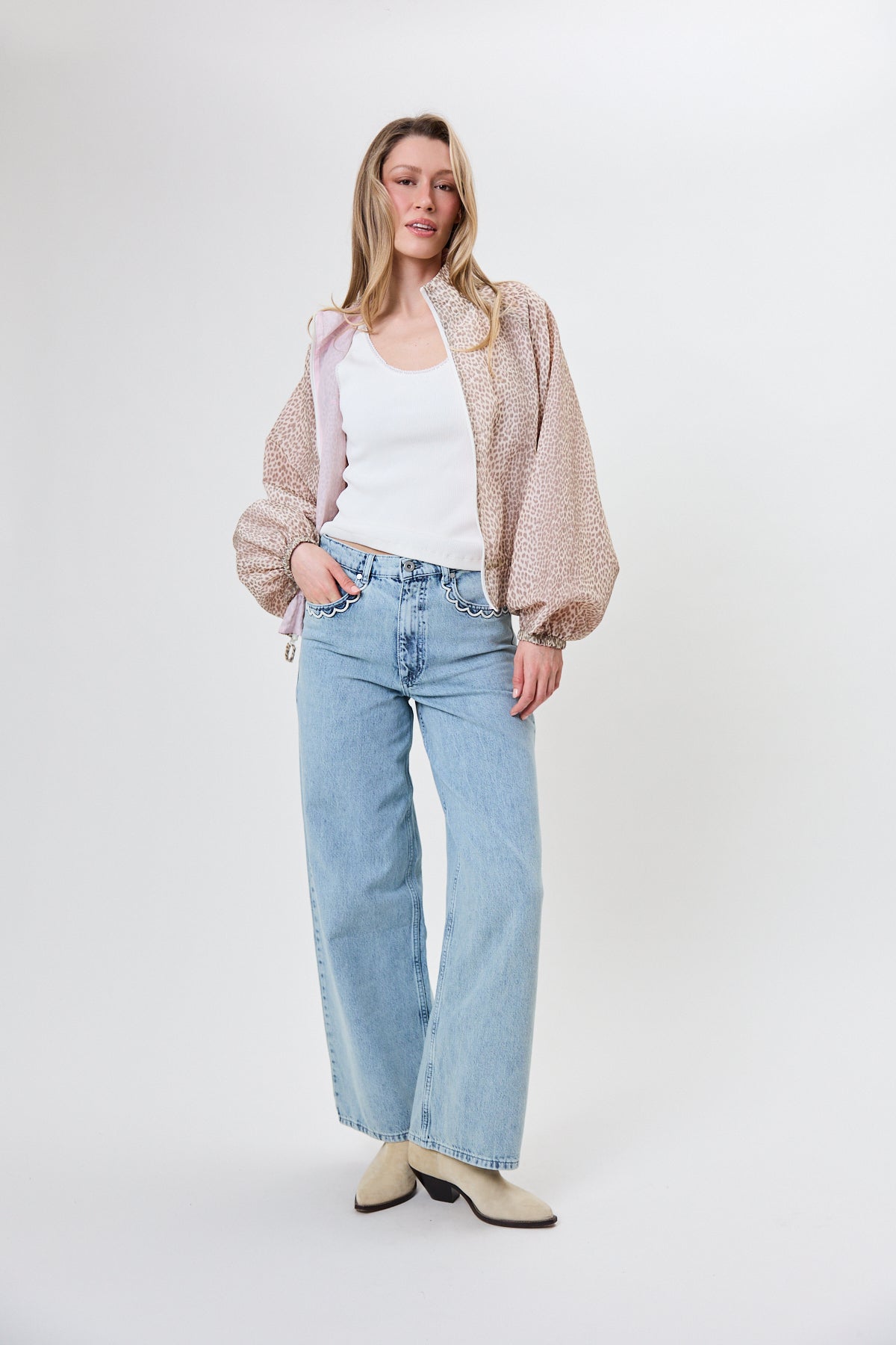 Maren Bomberjacket Leo Beige/Baby Rose