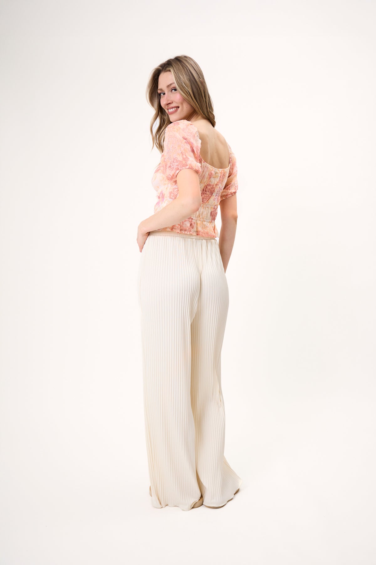 Kiera Plissee Pants Beige