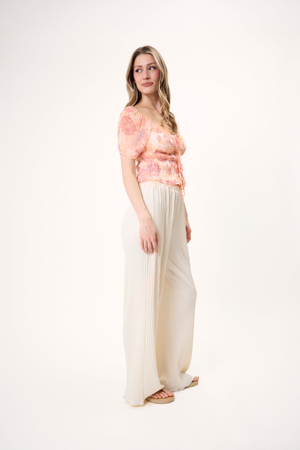Kiera Plissee Pants Beige