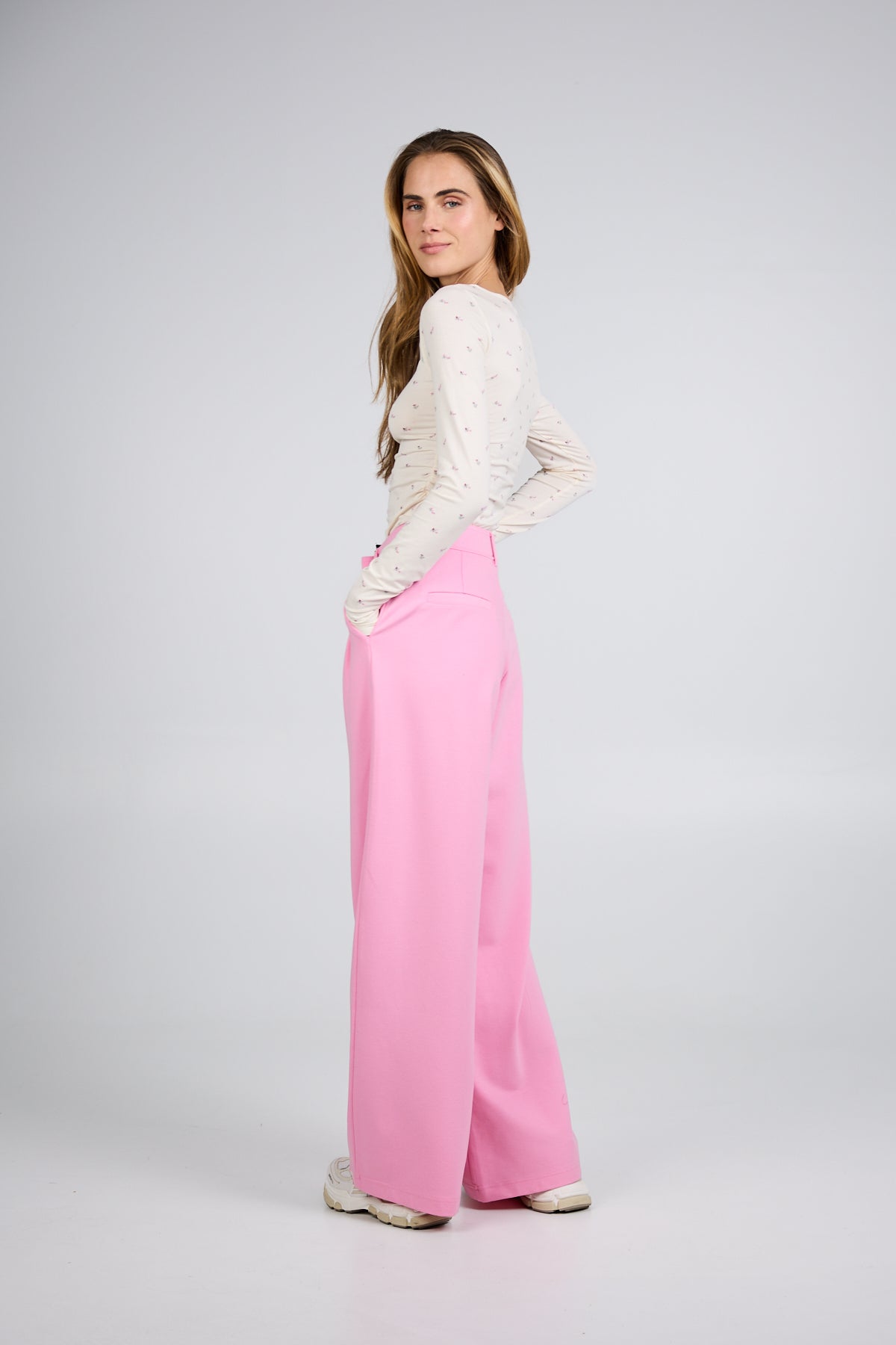 Miri Wide Leg Pants Petal Cream