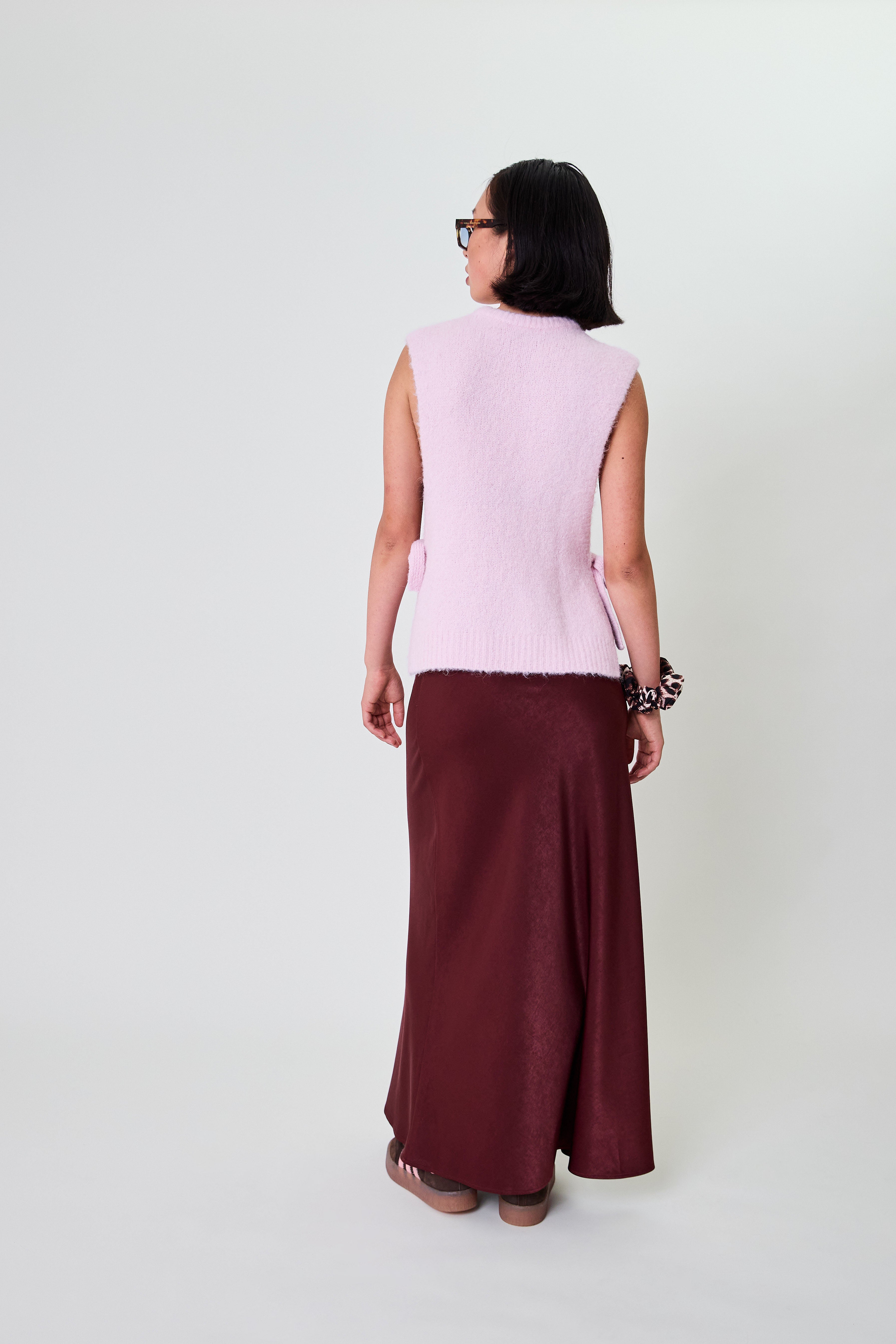 Moxie Tie Vest Sugar Pink