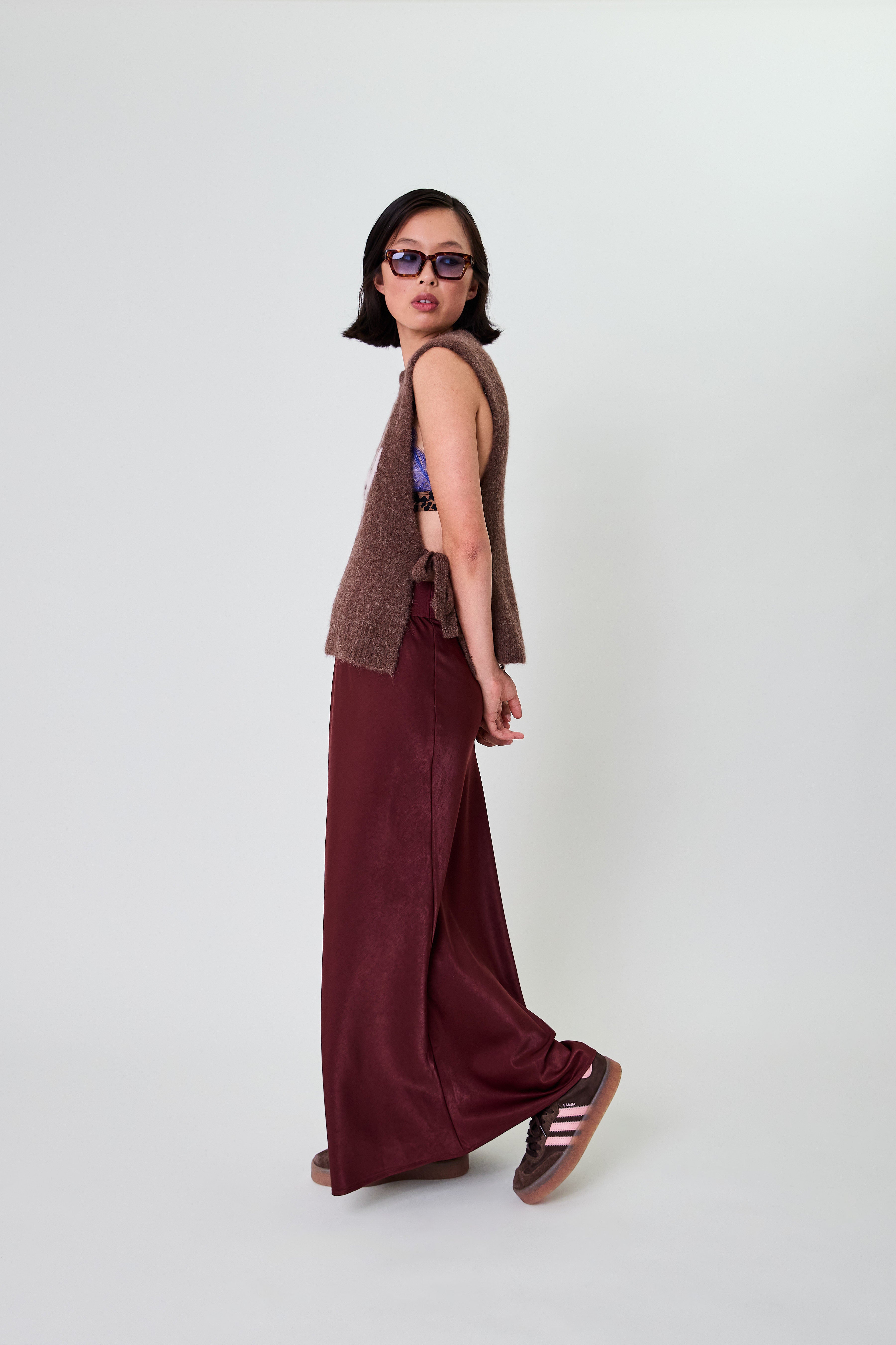Moxie Tie Vest Brown