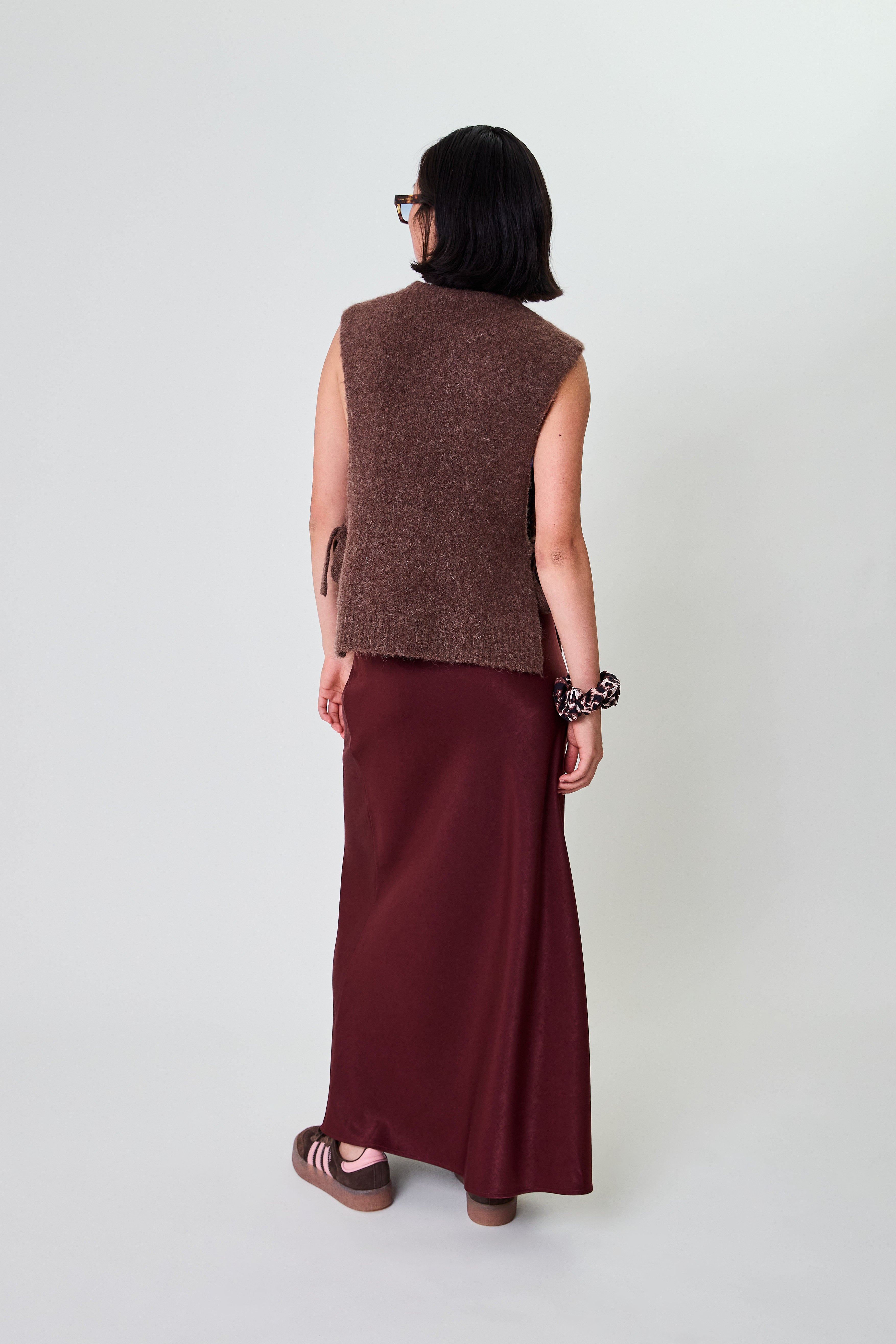Moxie Tie Vest Brown