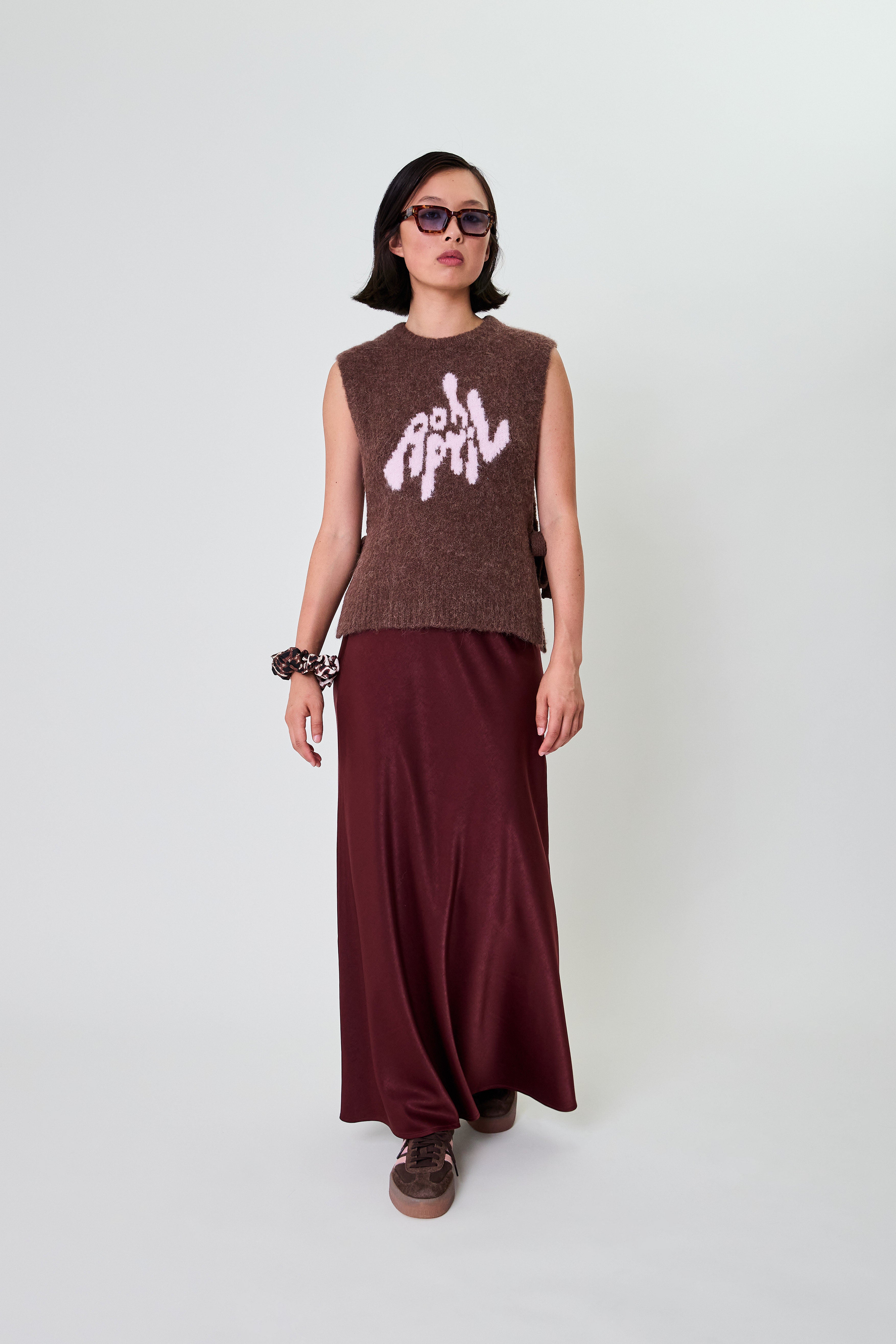 Moxie Tie Vest Brown