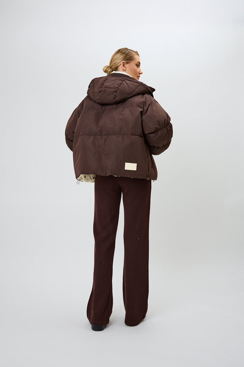 Nicky Puffer Jacket Truffle/Polkadots