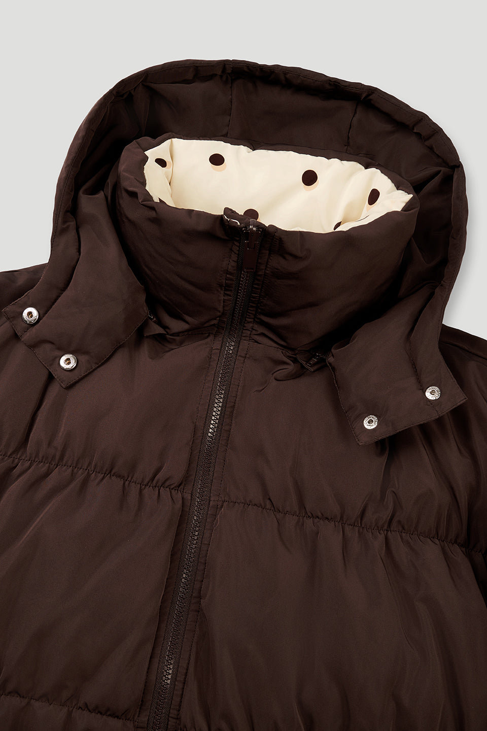 Nicky Puffer Jacket Truffle/Polkadots