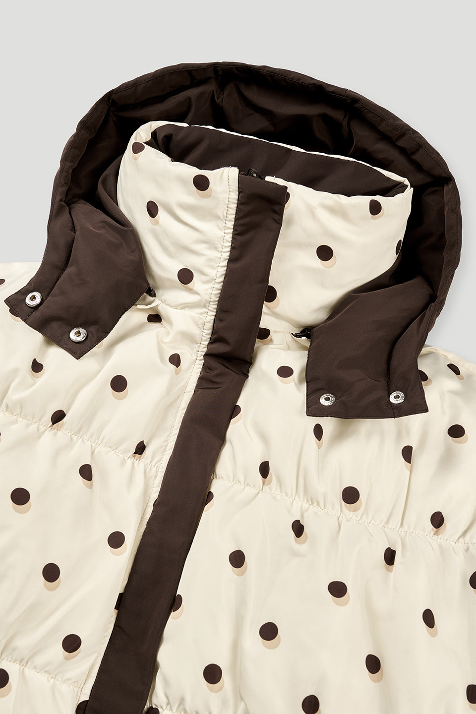 Nicky Puffer Jacket Truffle/Polkadots
