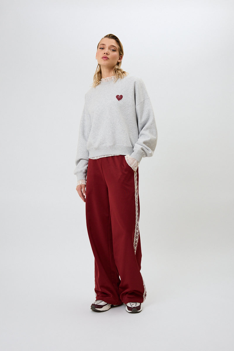Kael Lace Trackpants Merlot
