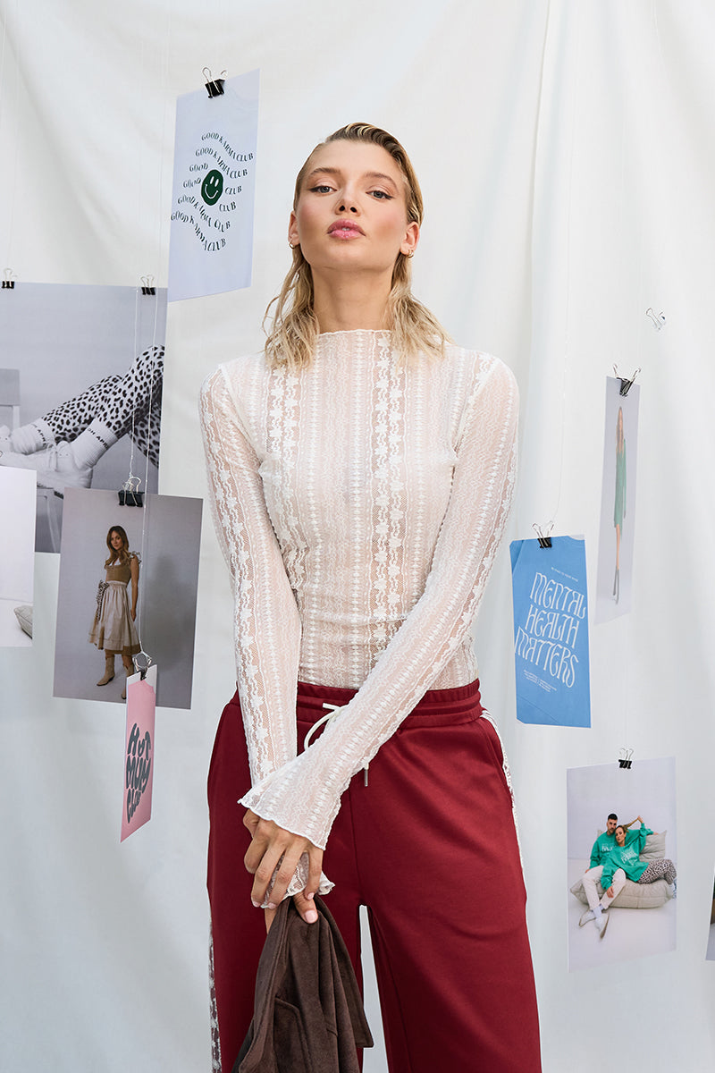 Zahara Lace Longsleeve Off White