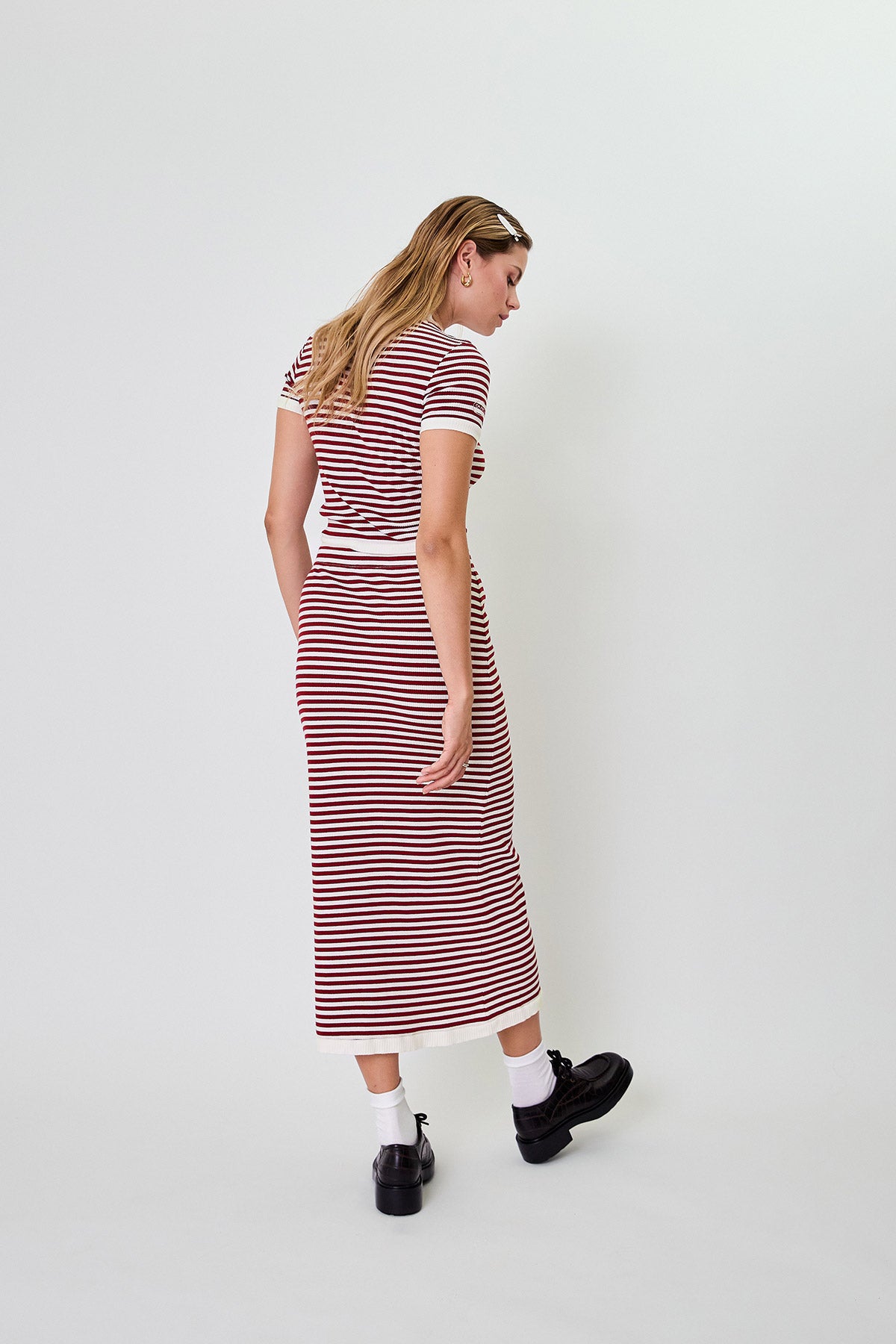 Lior Striped Skirt Cherrywood