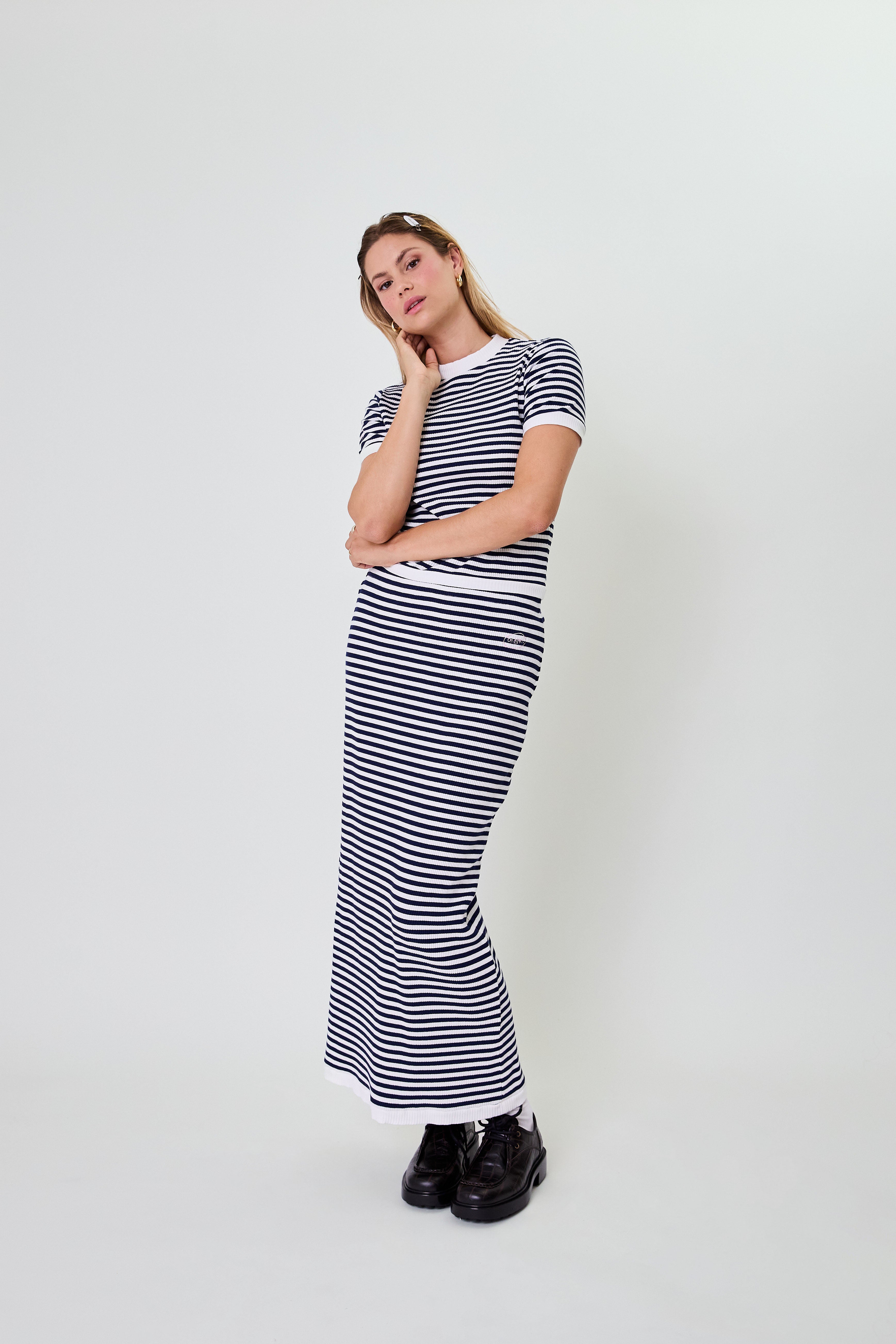 Lior Striped Skirt Blackberry