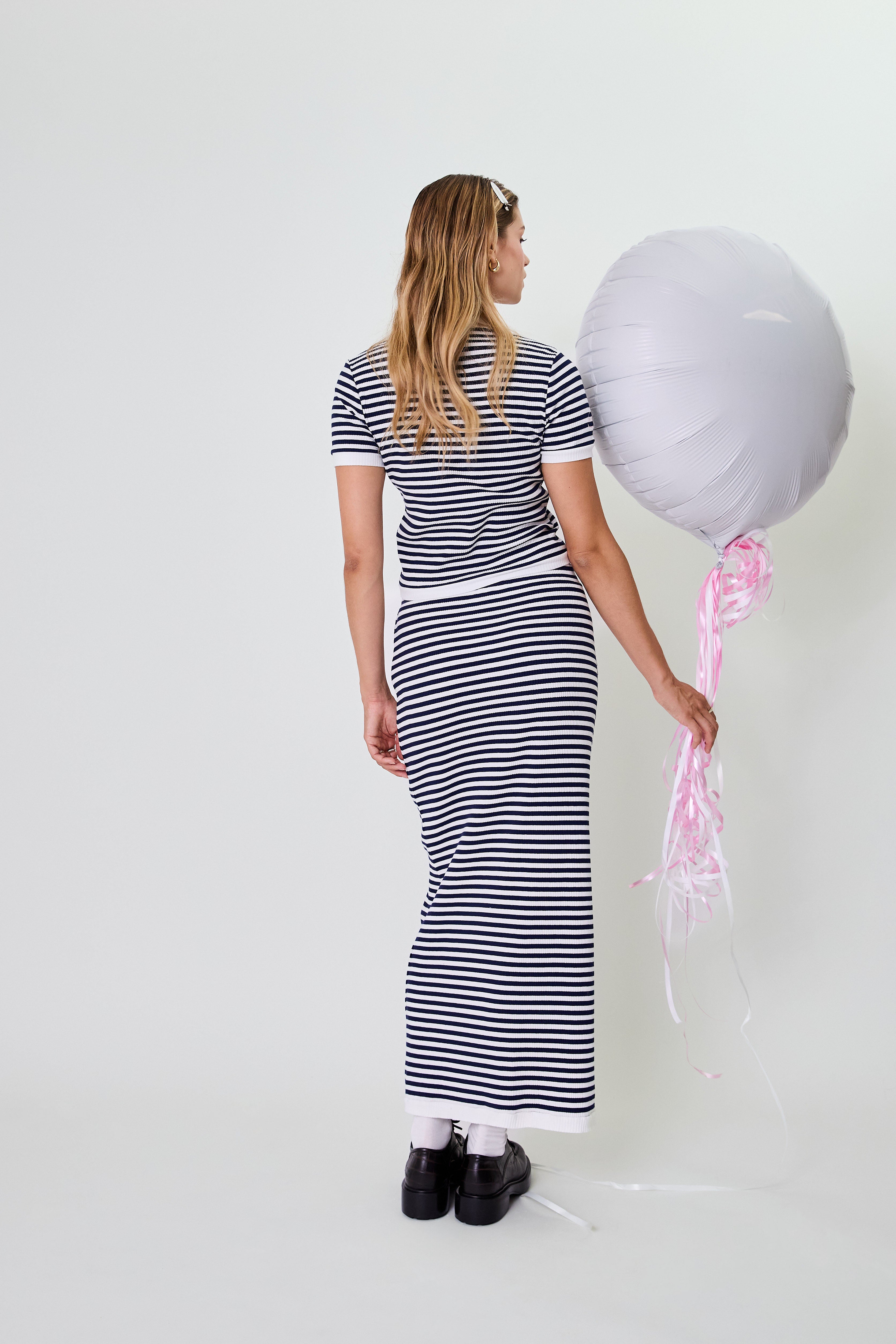 Lior Striped Skirt Blackberry