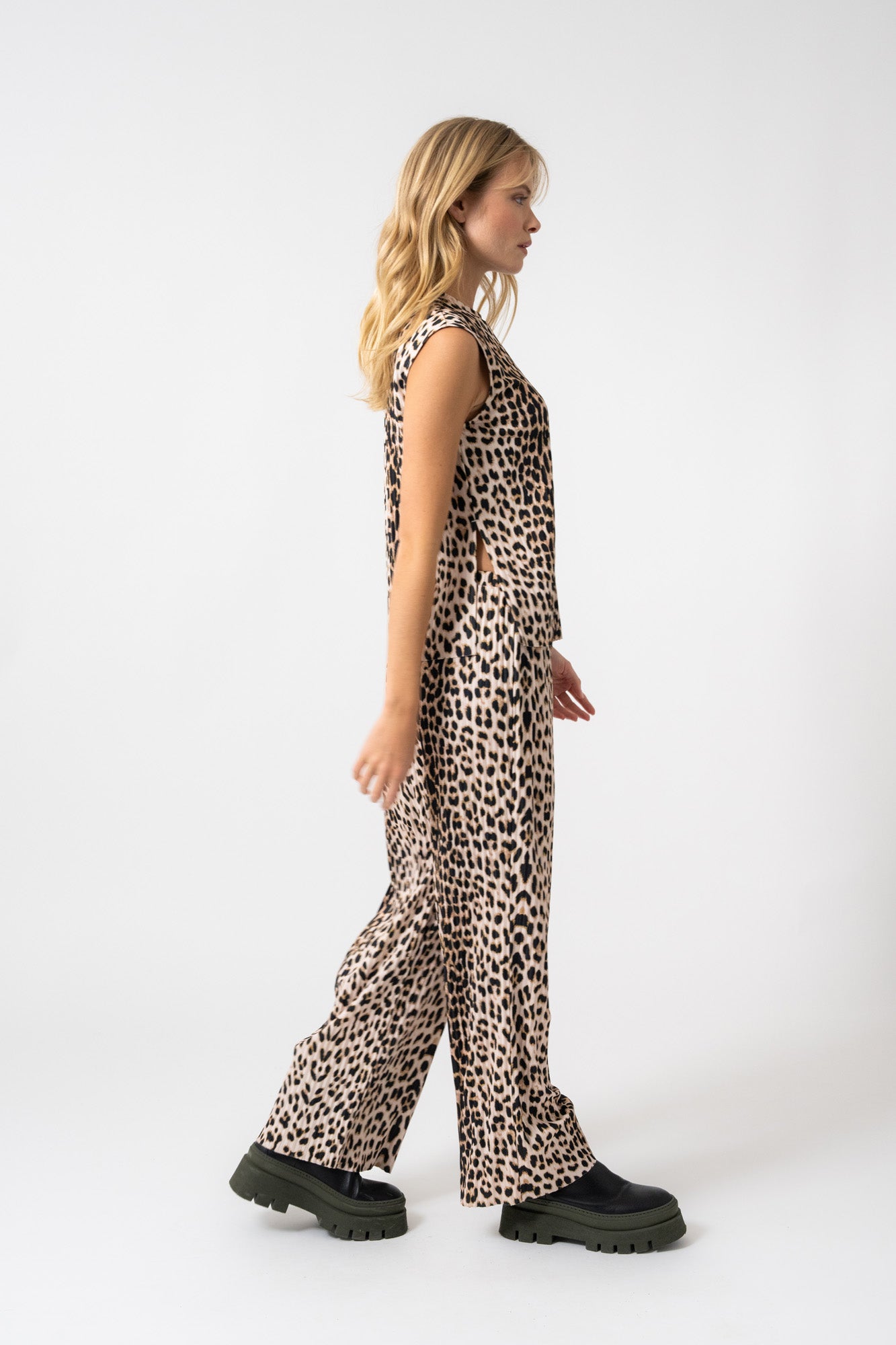 Dunn Plissee Top Leo