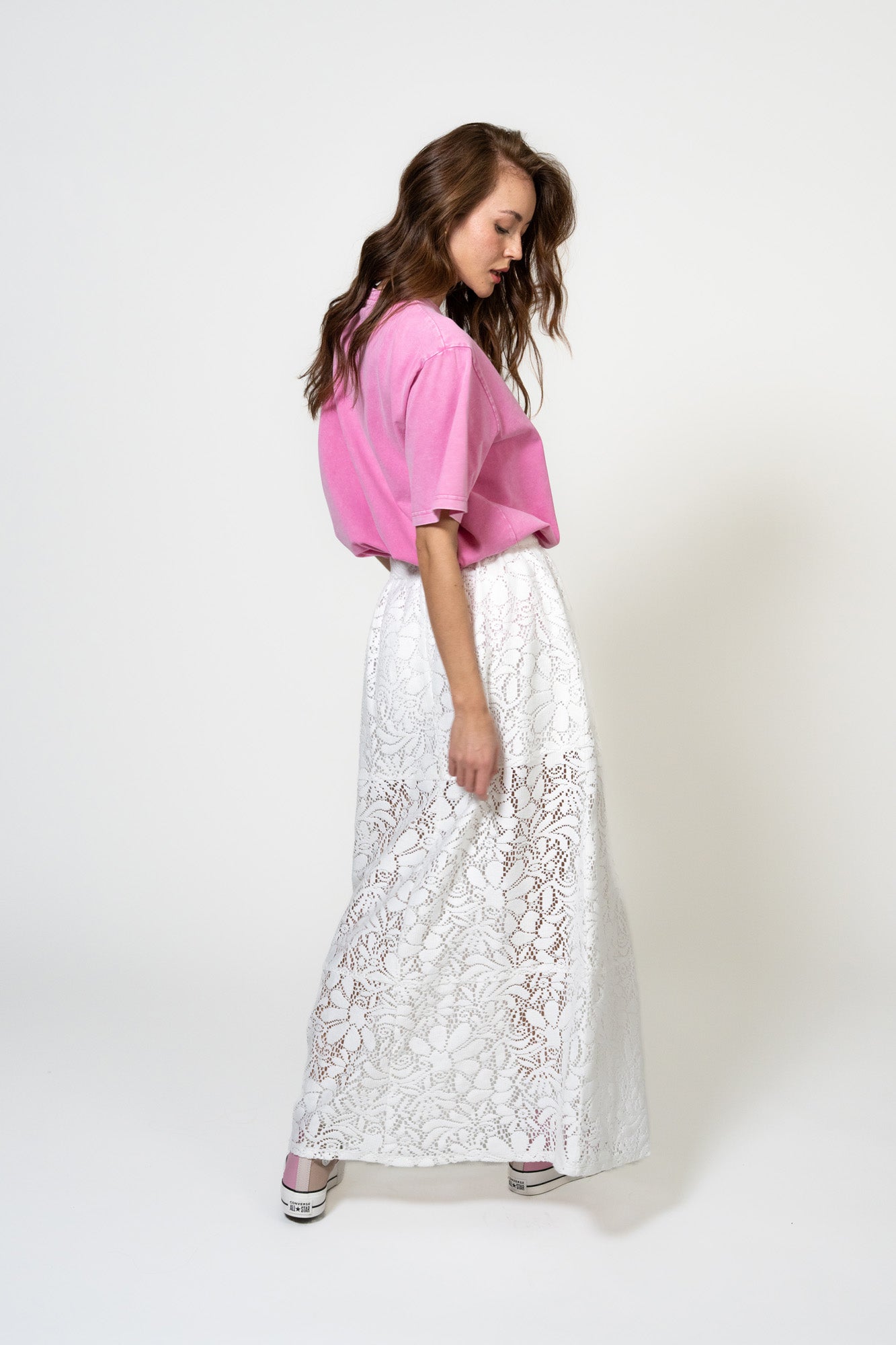 Cherimoya Lace Skirt Off White