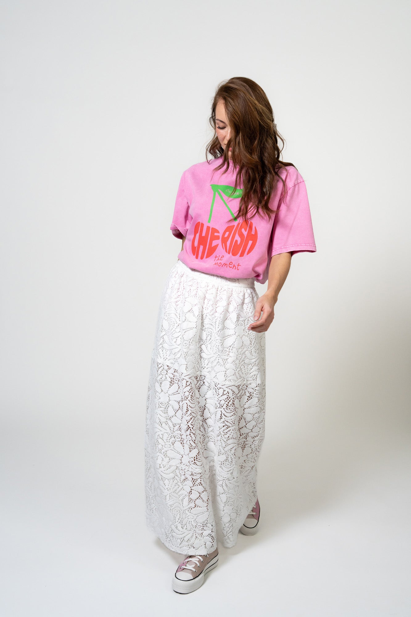 Cherimoya Lace Skirt Off White