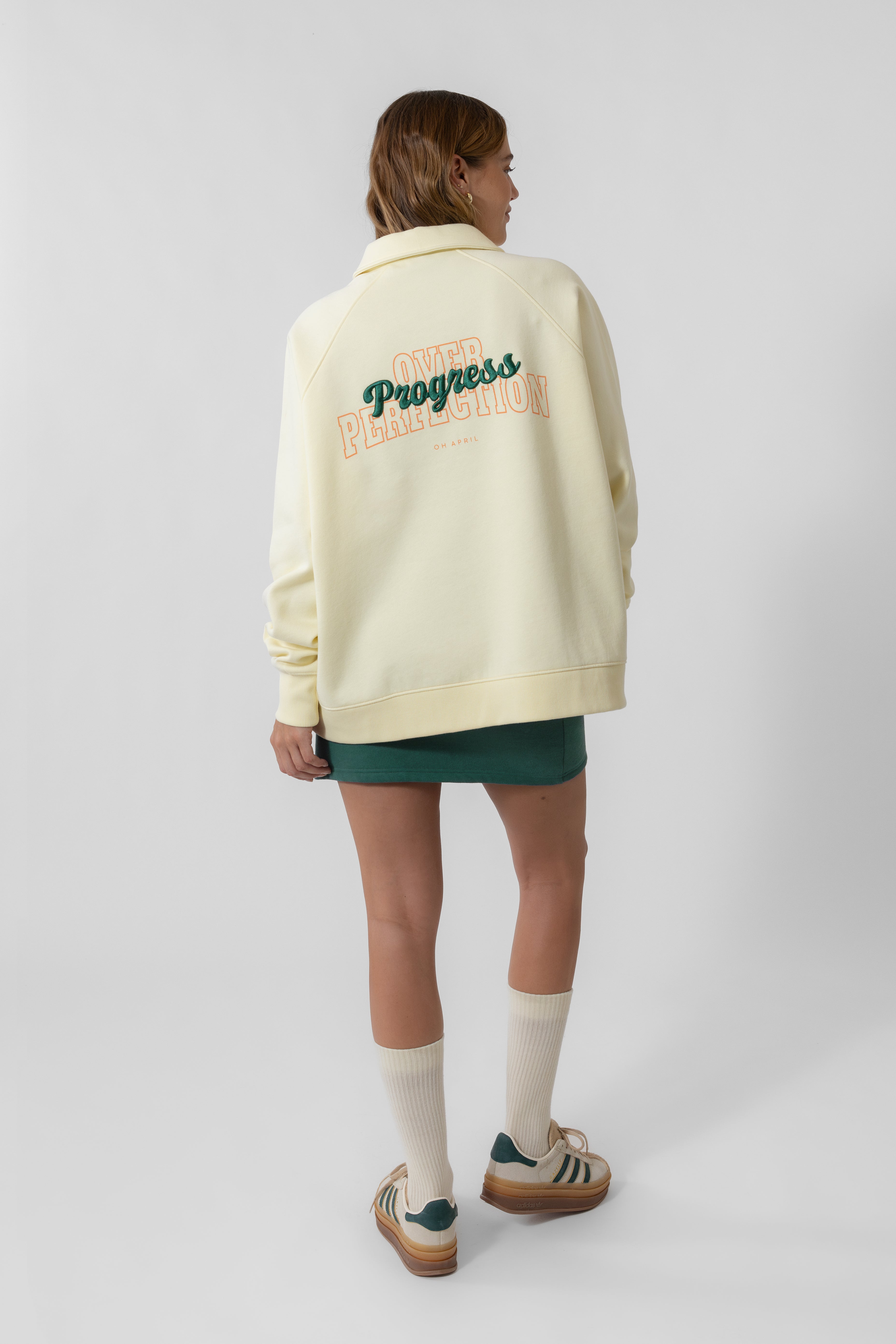 Polo Sweatshirt Green Progress Buttercream