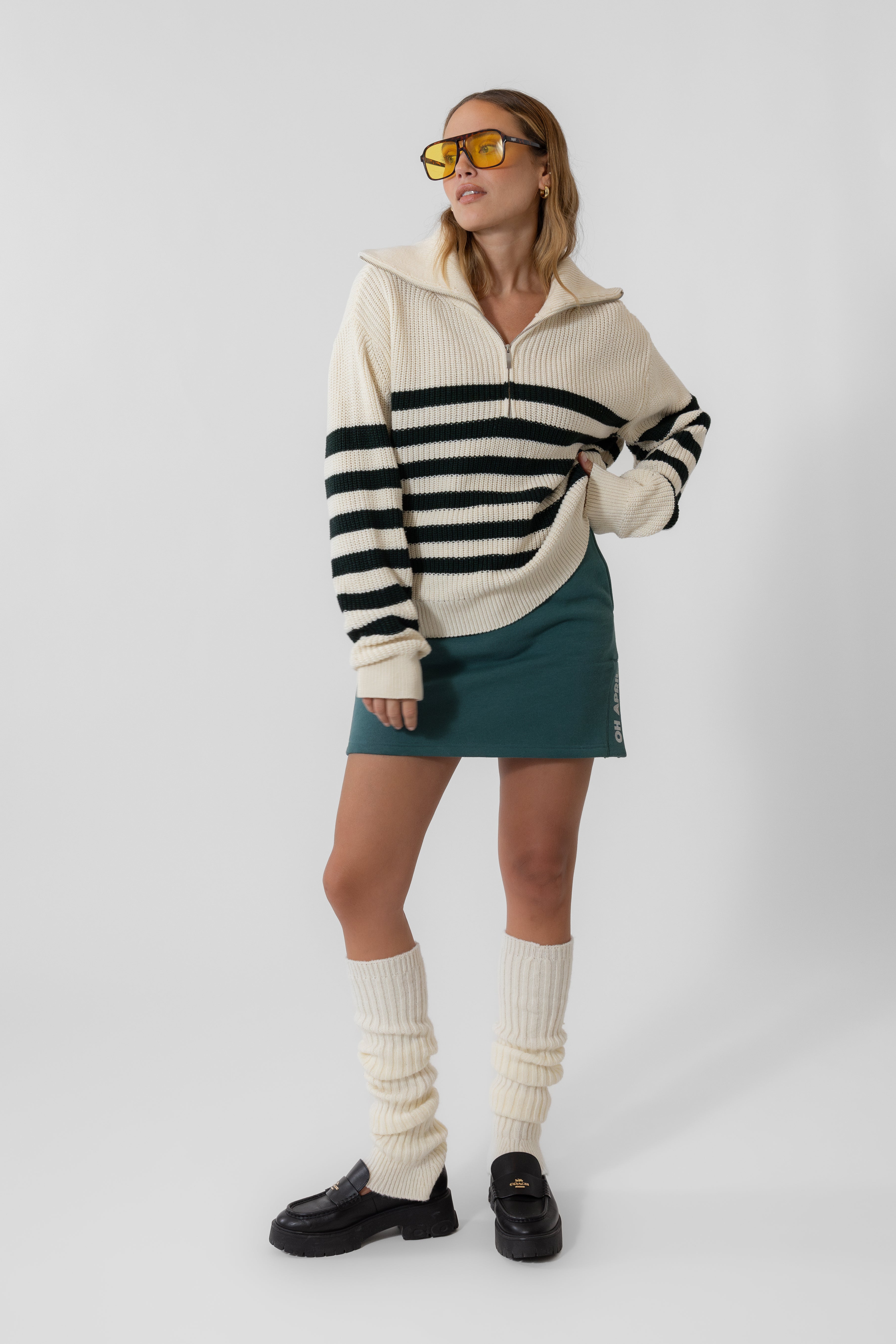 Heather Polo Jumper Creme