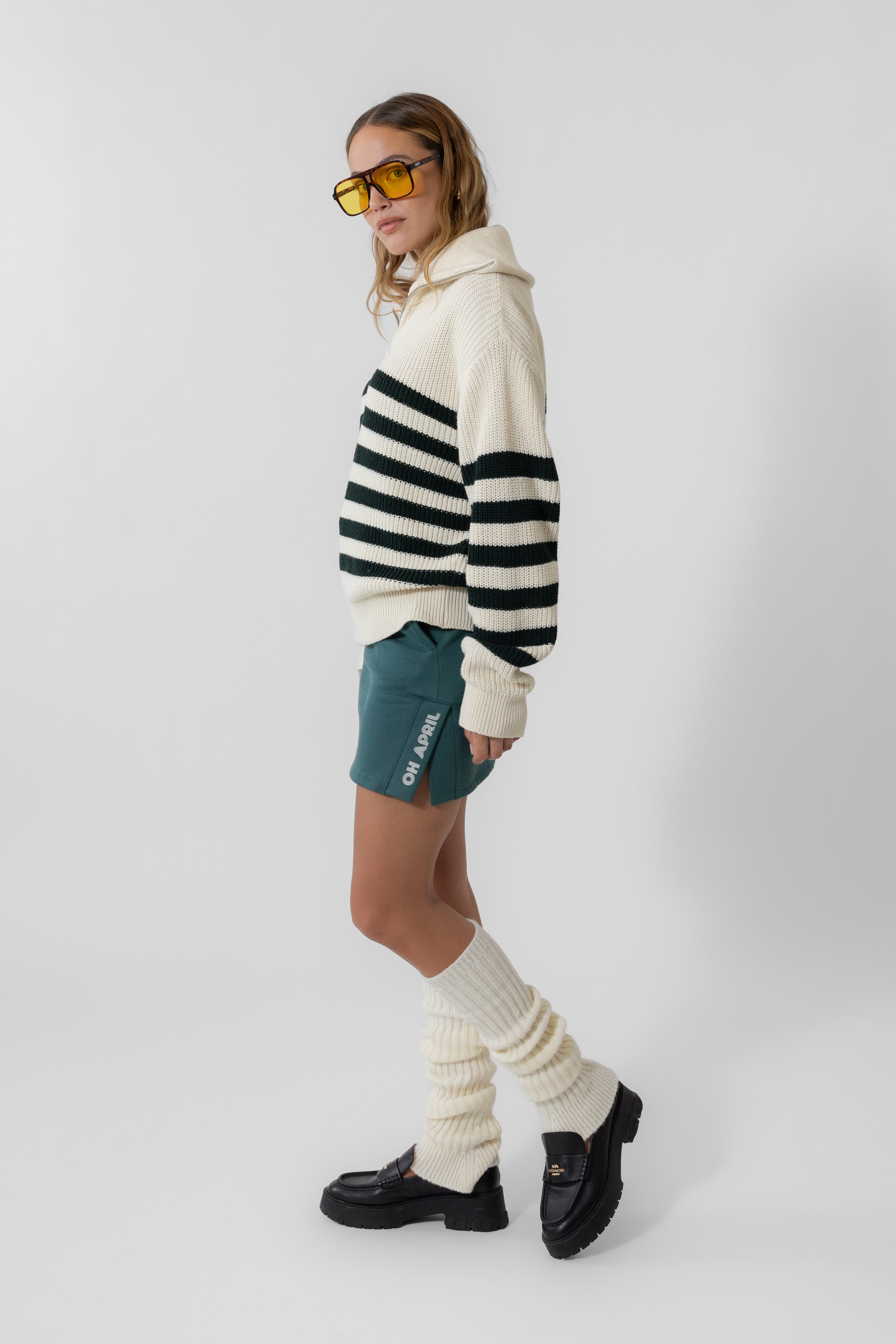 Heather Polo Jumper Creme