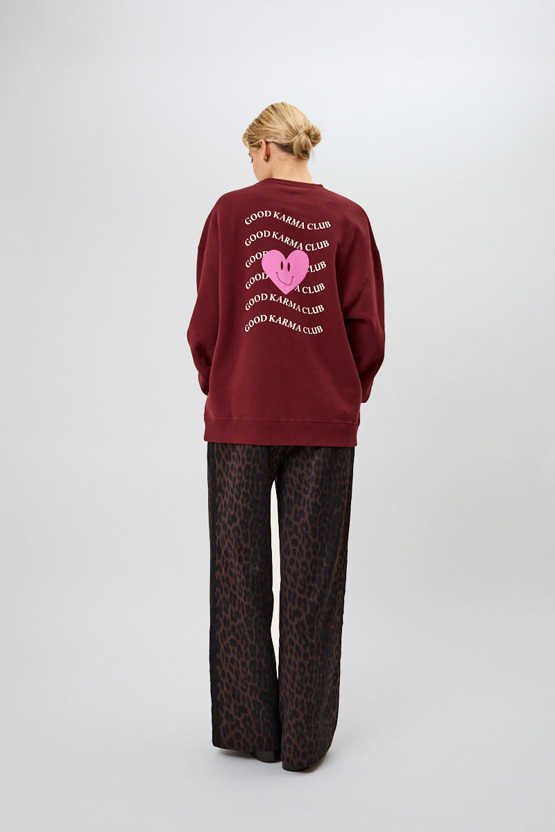OV Sweater Good Karma Wave Merlot