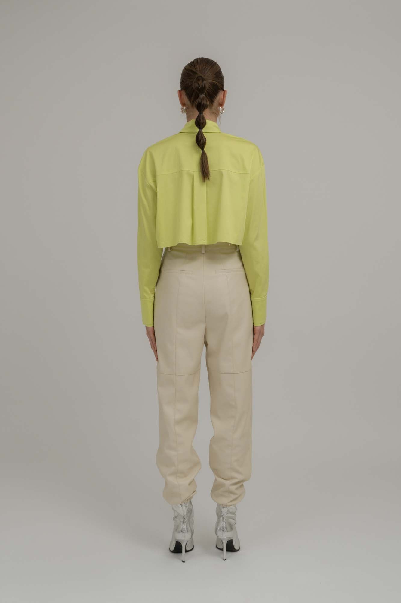 Aria Cropped Blouse Lime