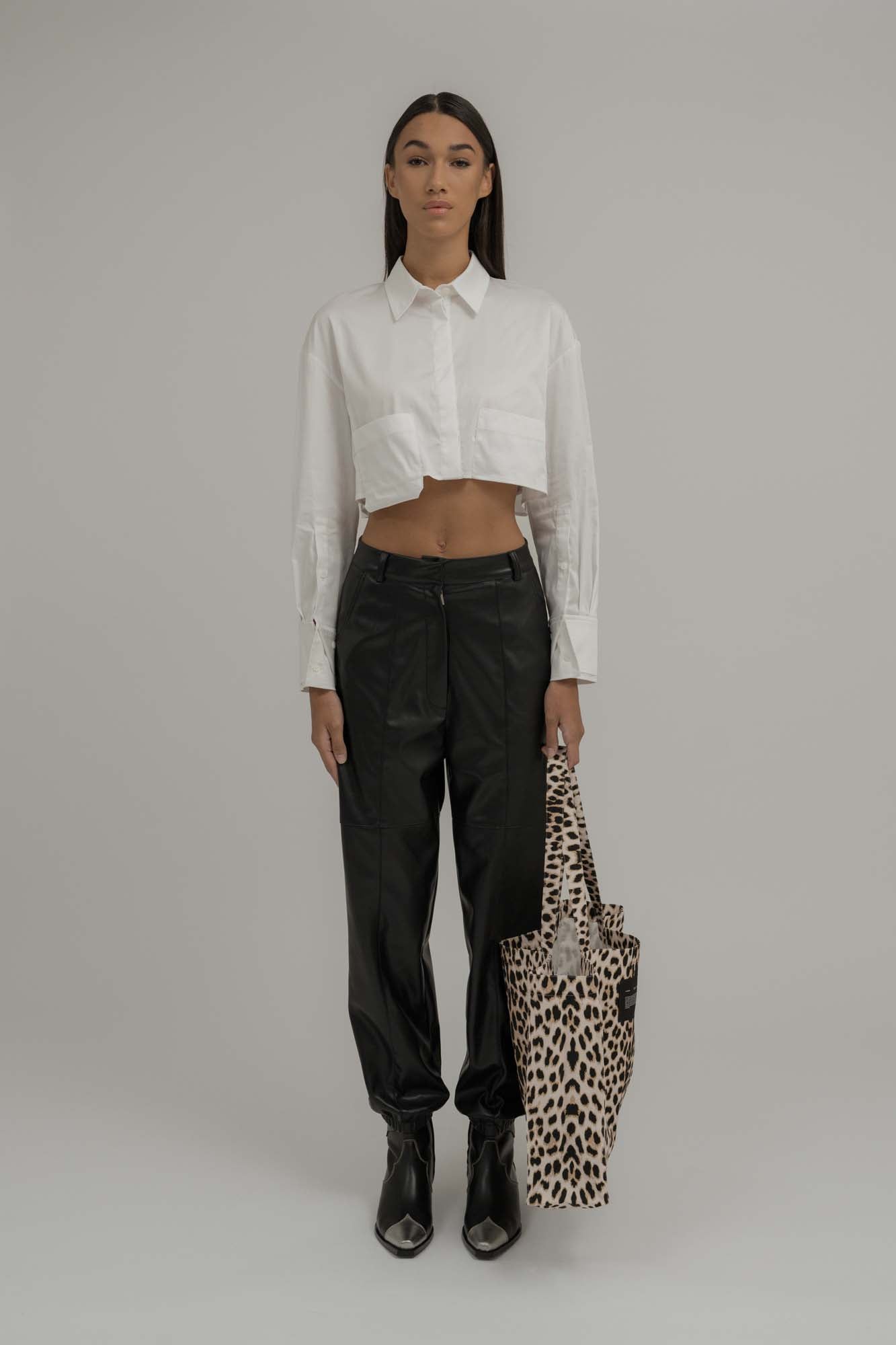 Aria Cropped Blouse White