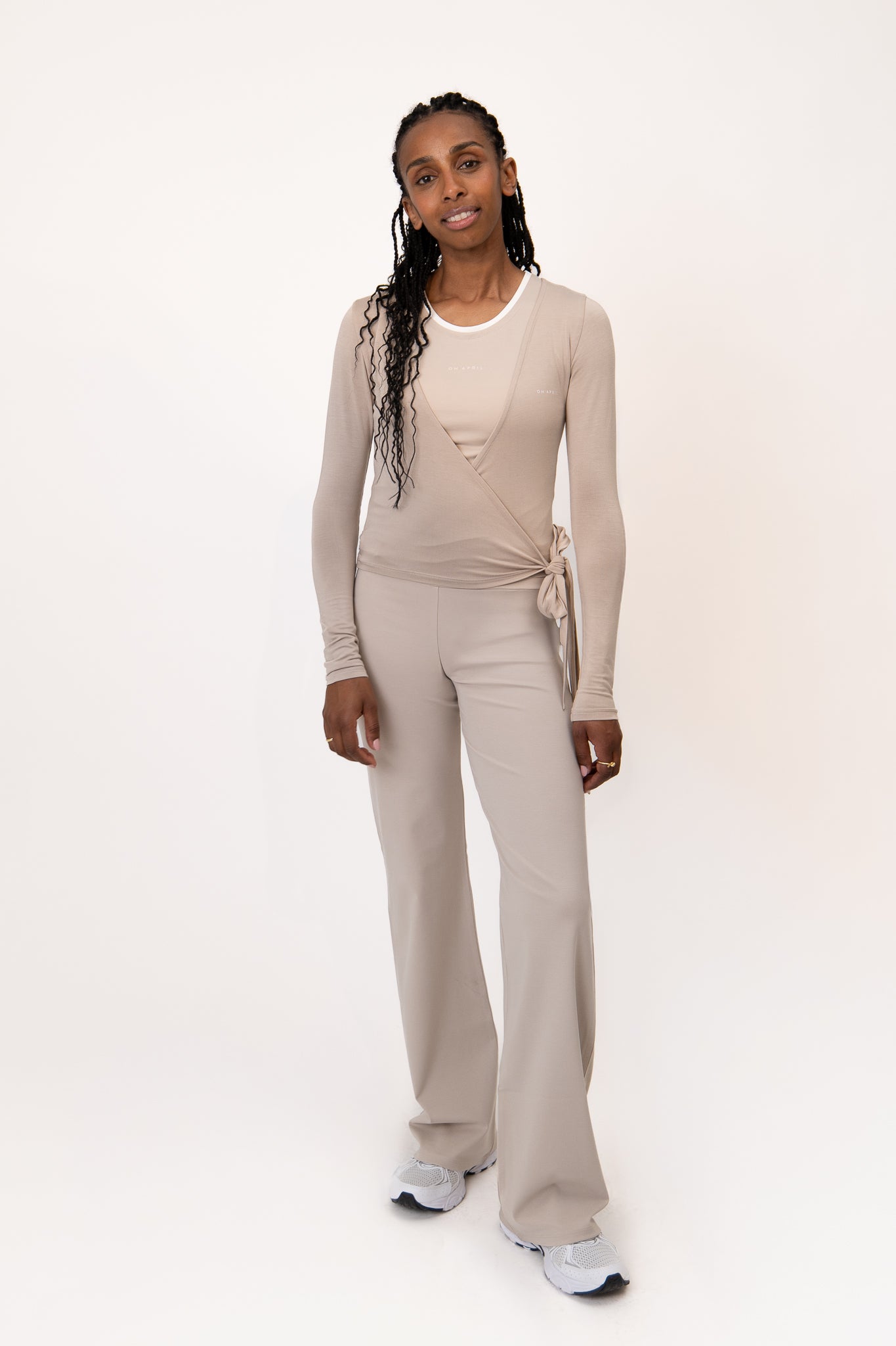 Luca Wrap Cardigan Taupe