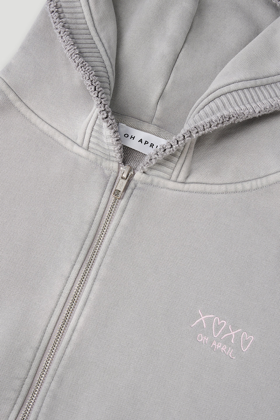 Rosina Zipper Sweater Light Grey Acid