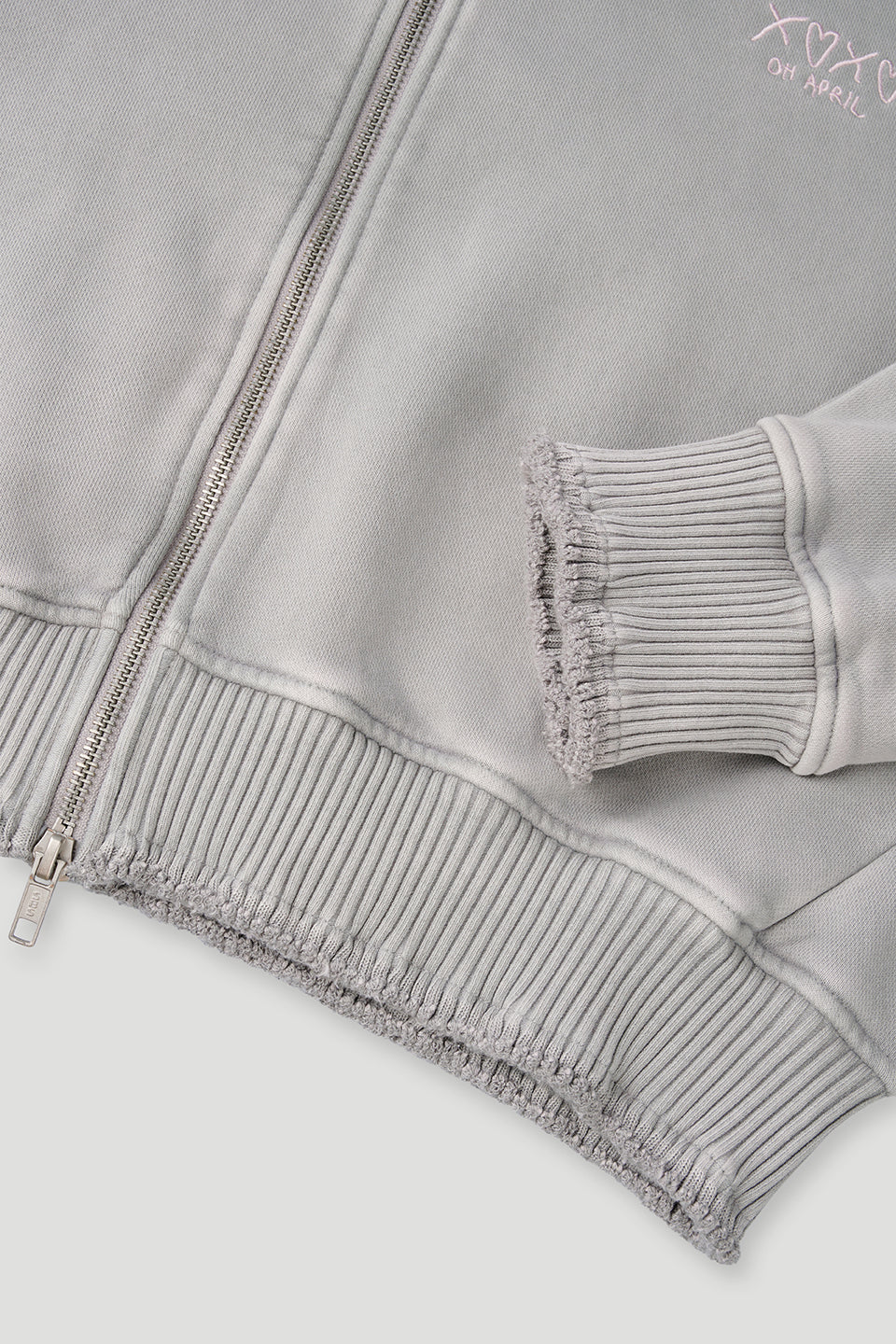 Rosina Zipper Sweater Light Grey Acid