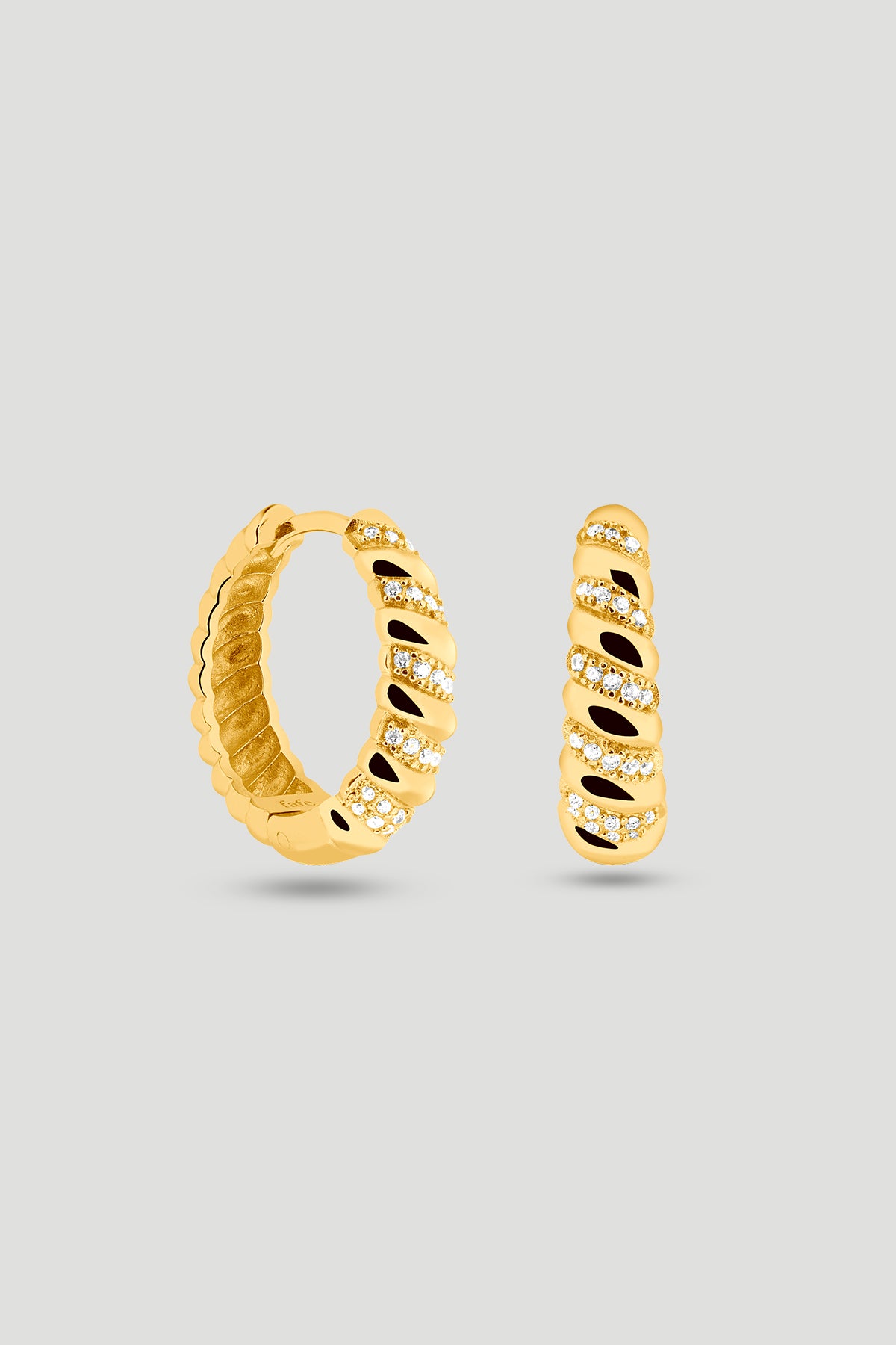 Shiny Croissant Hoops Classic Gold