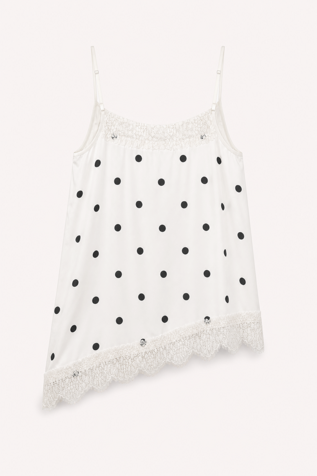Tami Satin Top Off White Polkadot