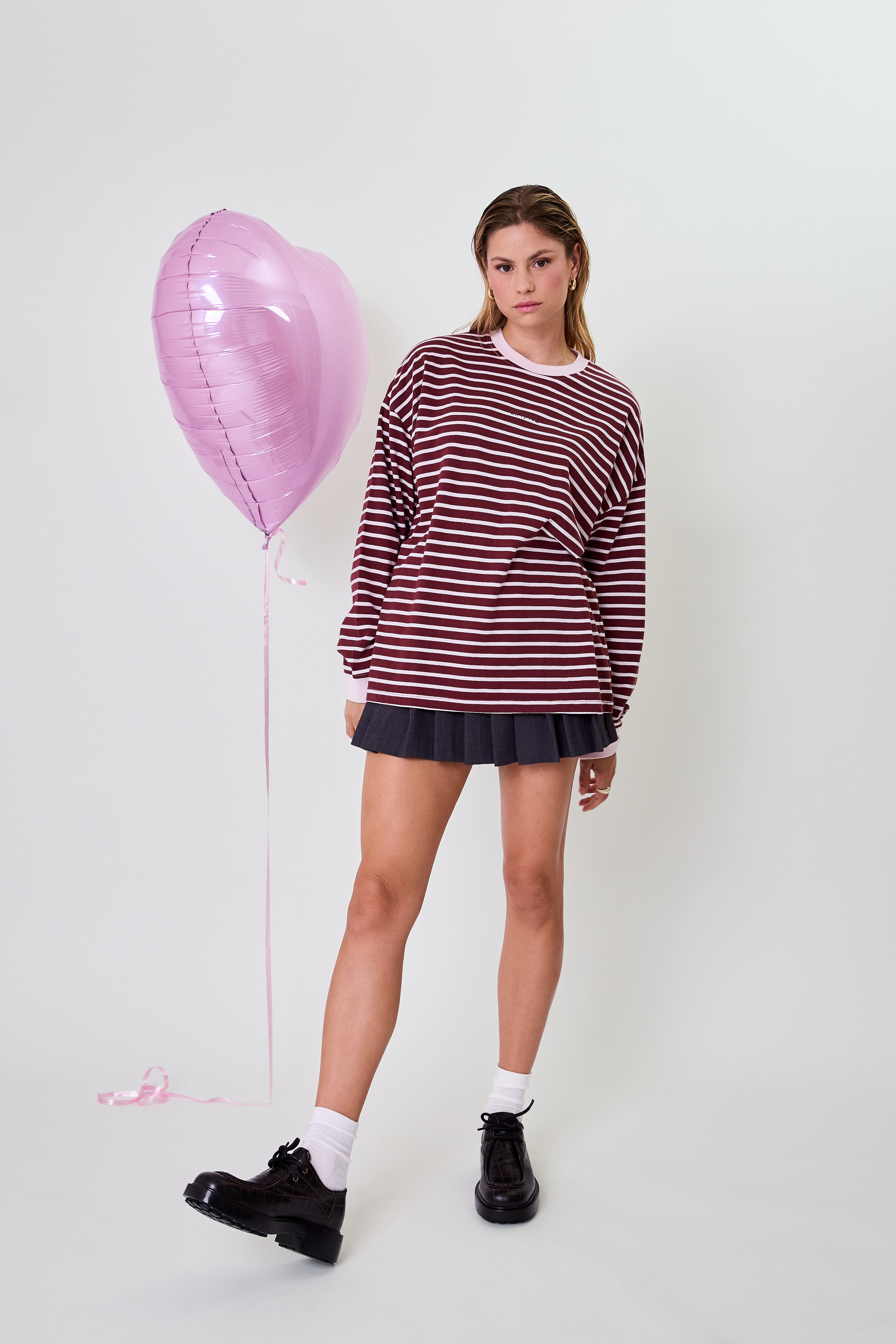 Venetia Striped Longsleeve Cherrywood