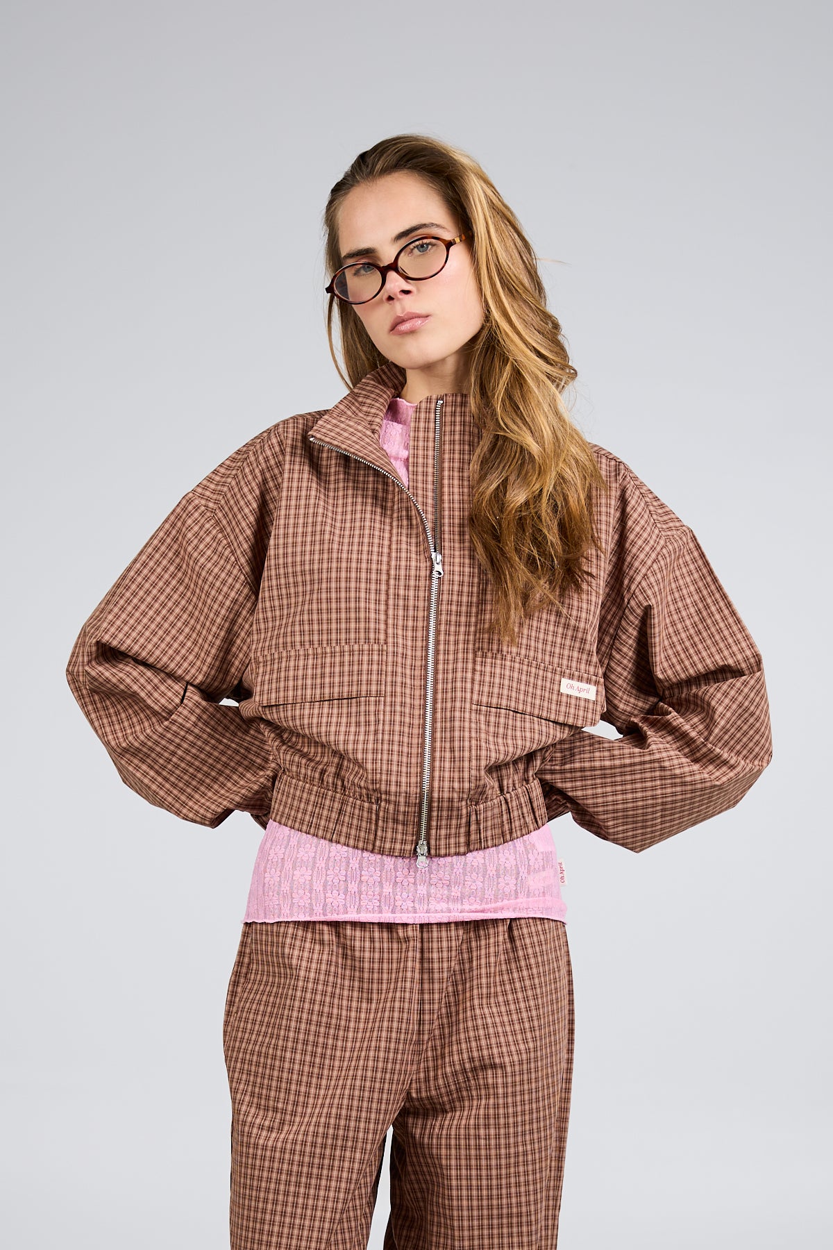 Zoe Bomber Jacket Cocoa Dust Check