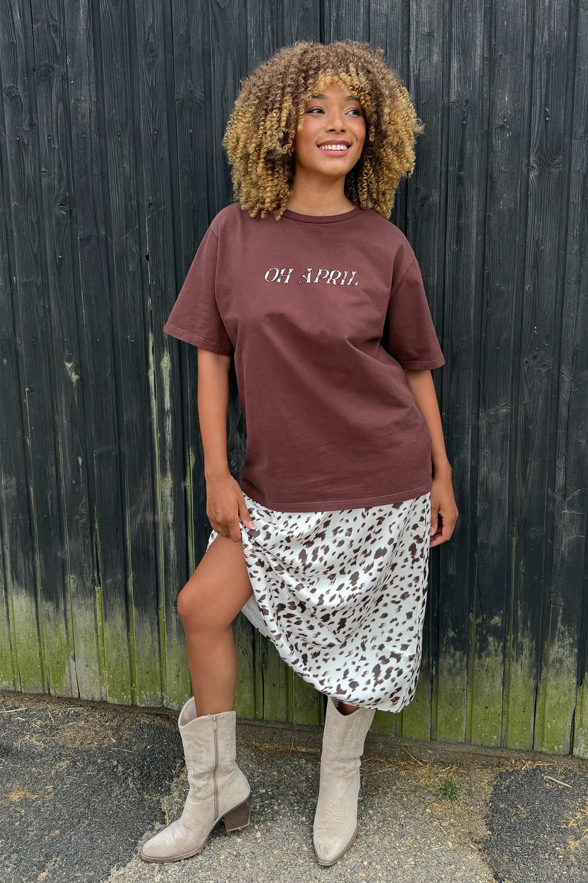 BF T-Shirt Cow Dark Brown
