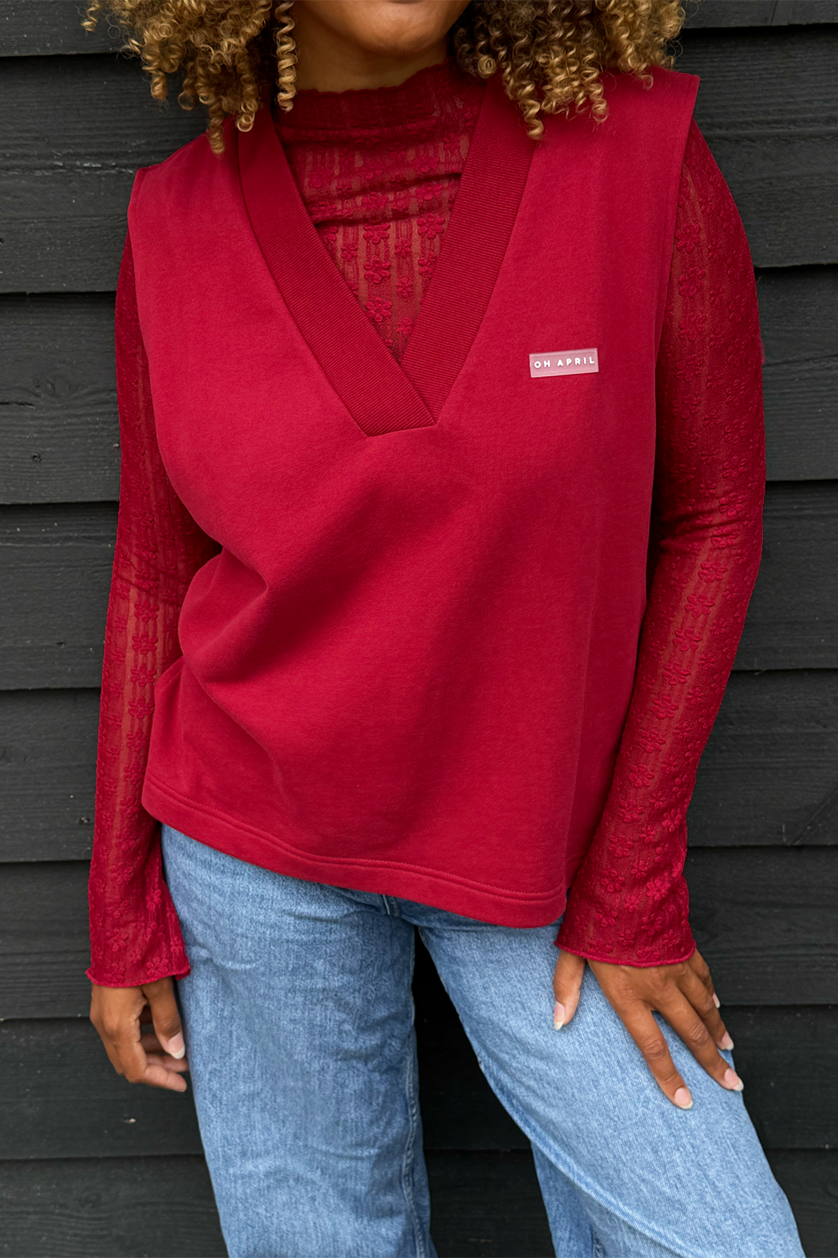 Briella Sweat Vest Cherry Red