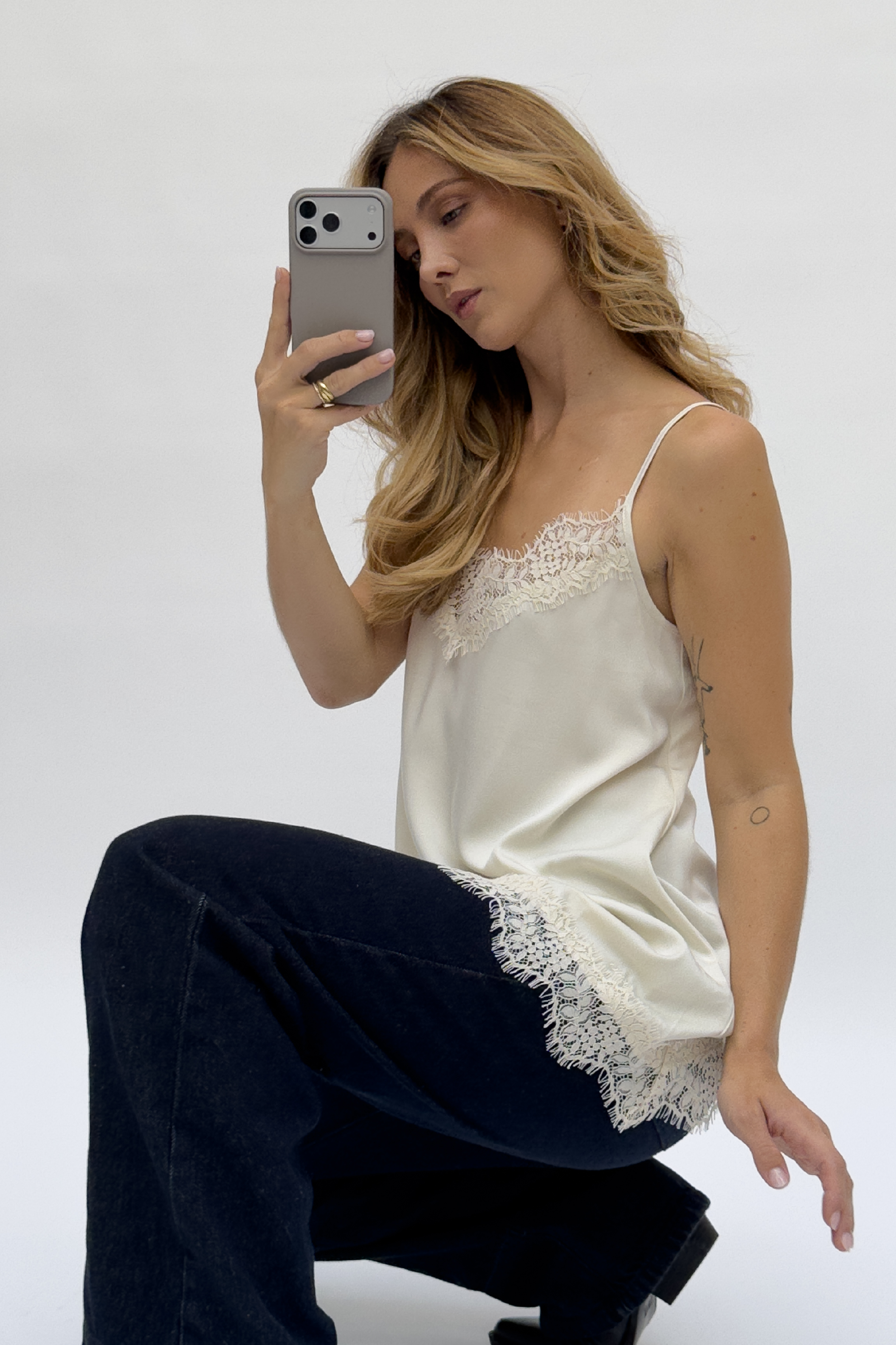 Tami Satin Top Off White