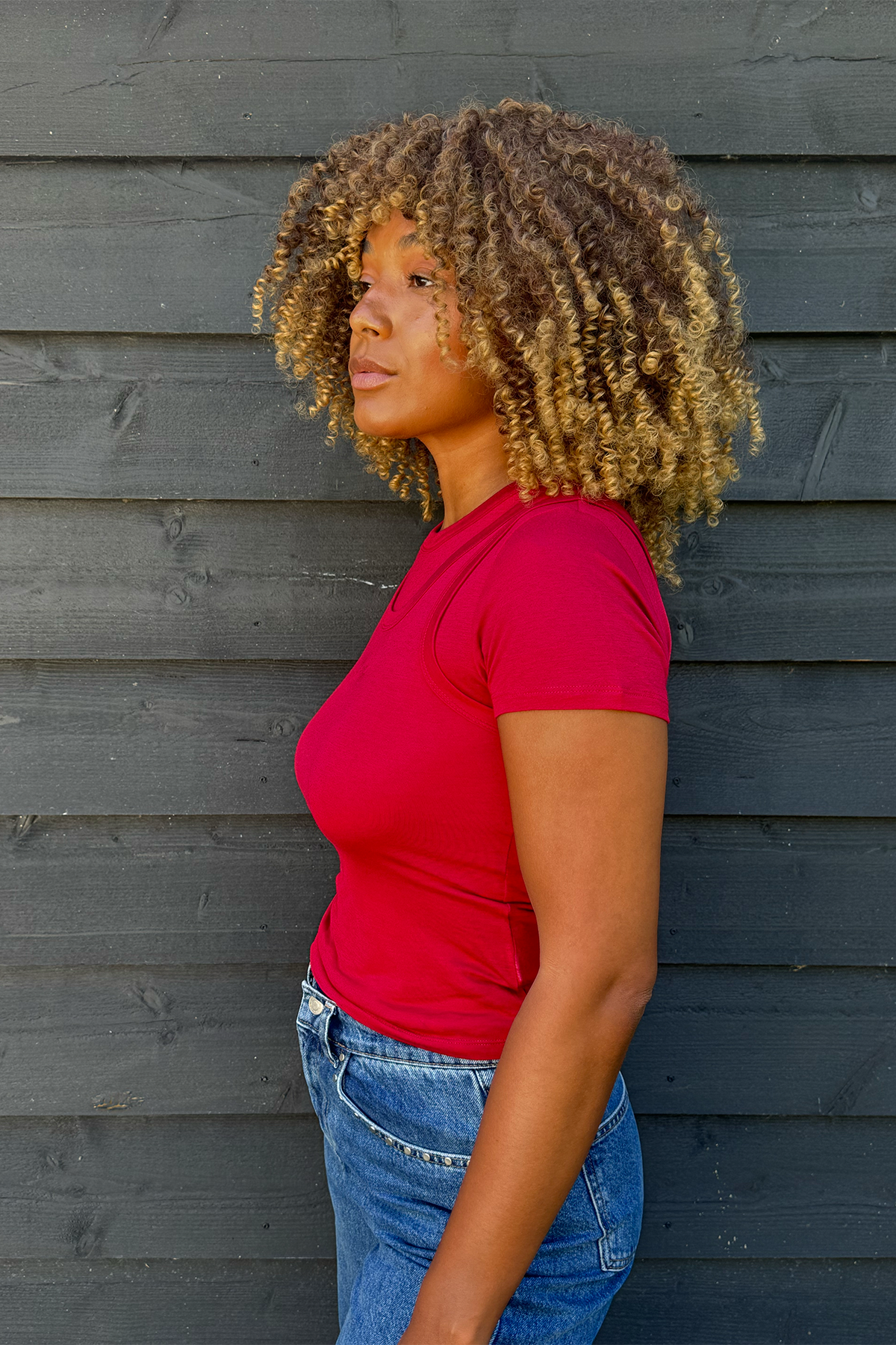 Elin Slim Fit T-Shirt Cherry Red