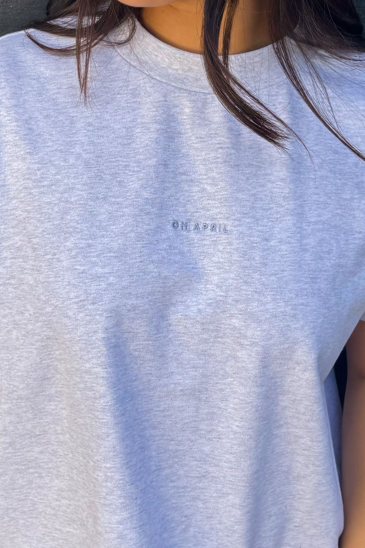 Ella Boxy T-Shirt Oh April Grey Melange
