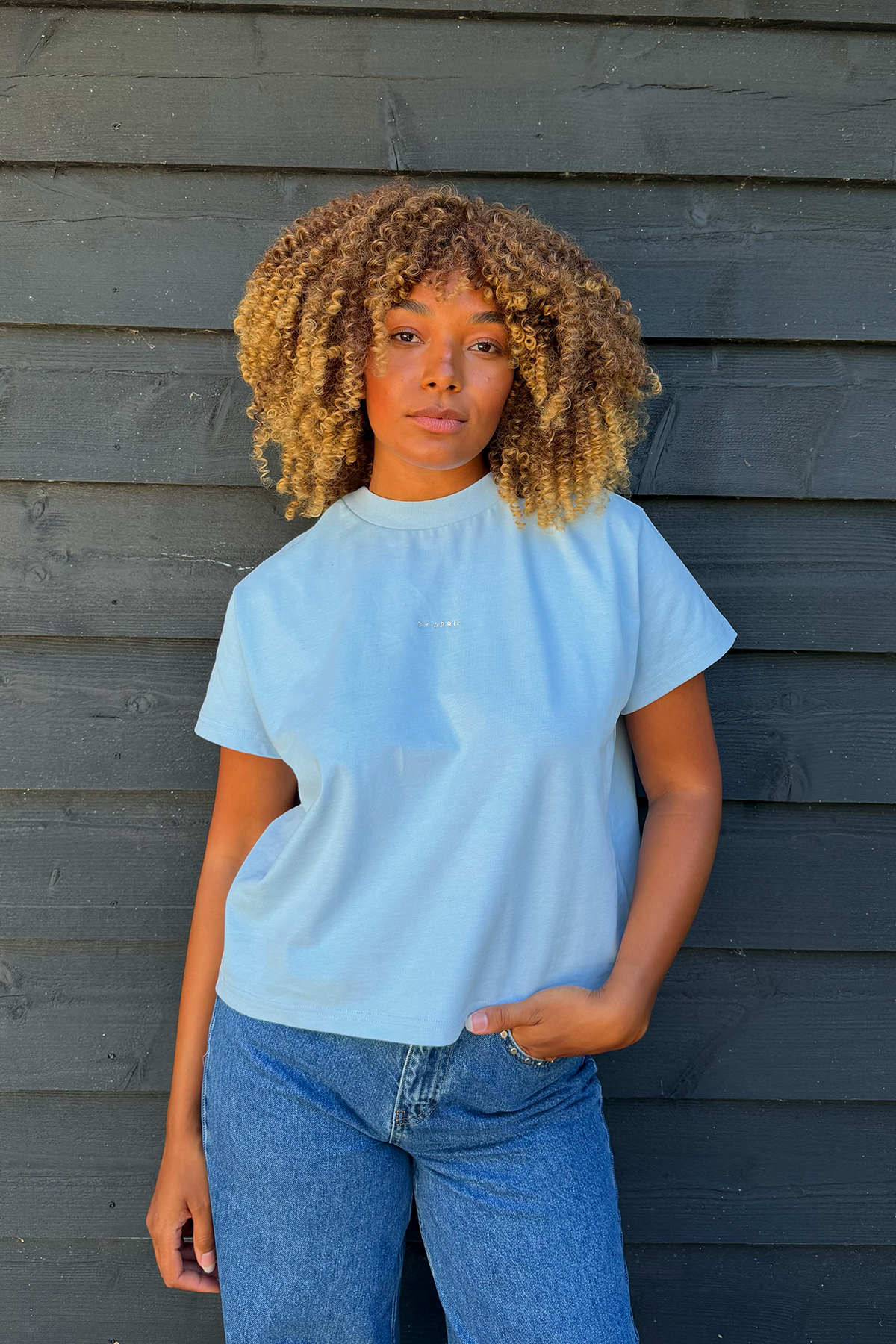 Ella Boxy T-Shirt Oh April Sky Blue