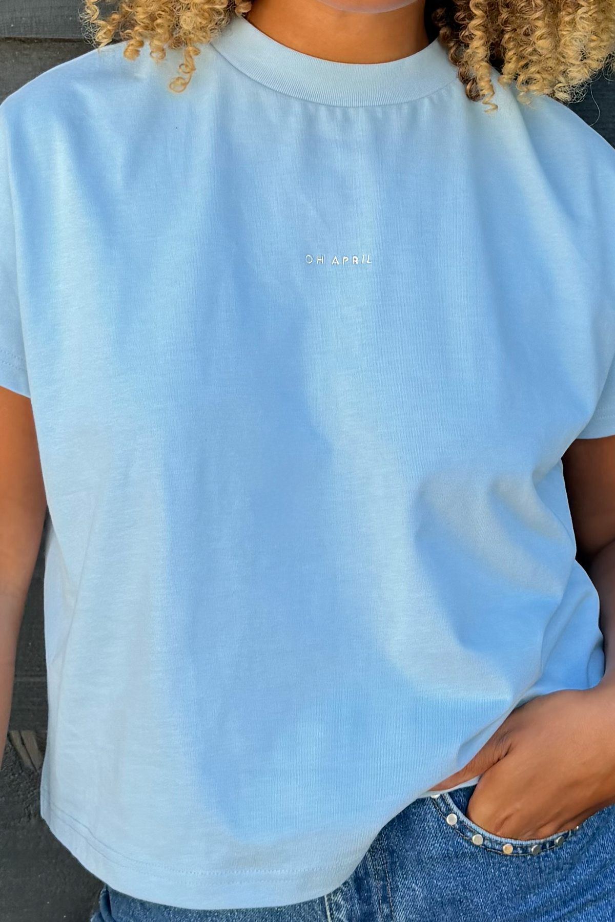 Ella Boxy T-Shirt Oh April Sky Blue