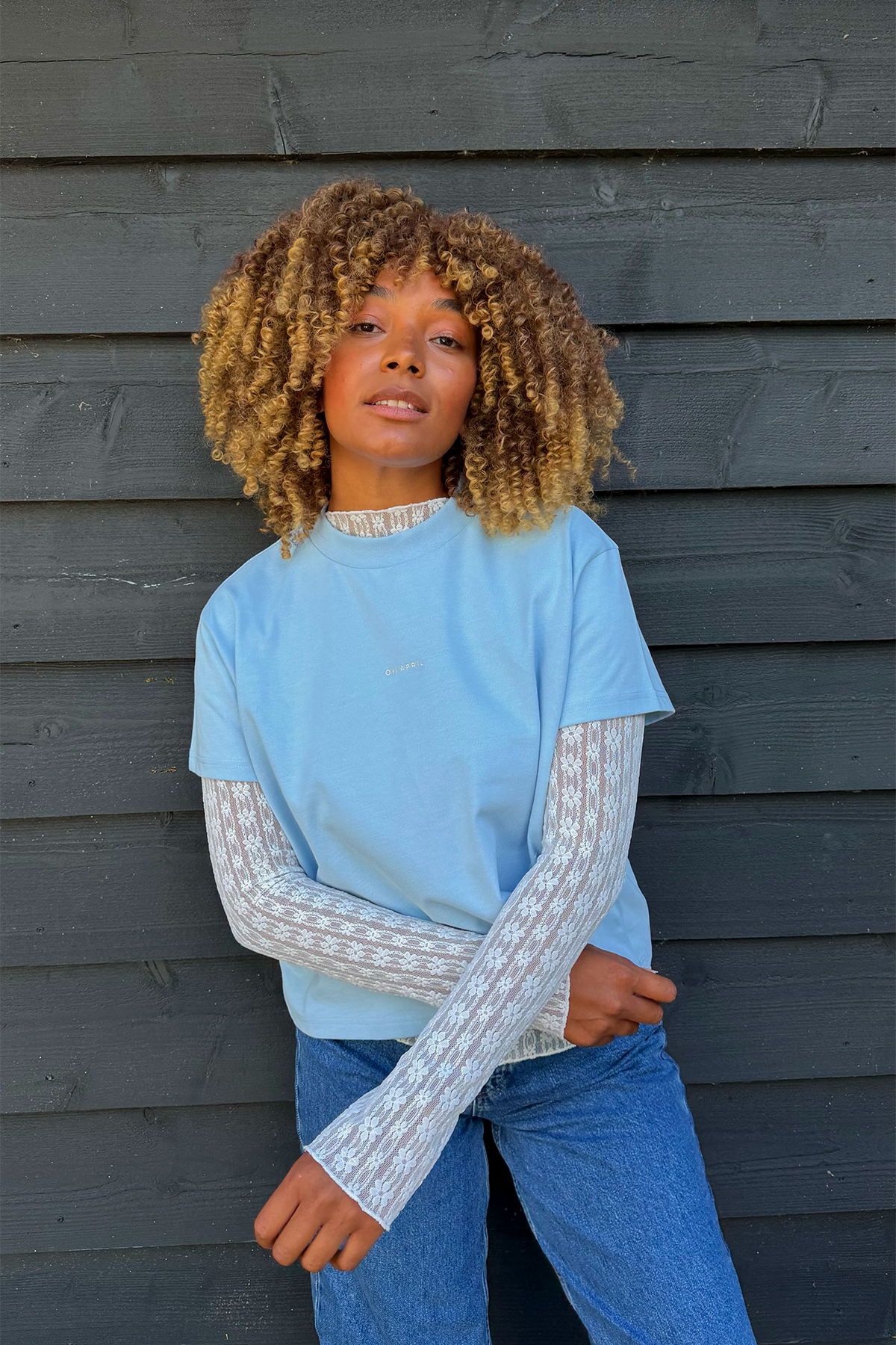 Ella Boxy T-Shirt Oh April Sky Blue
