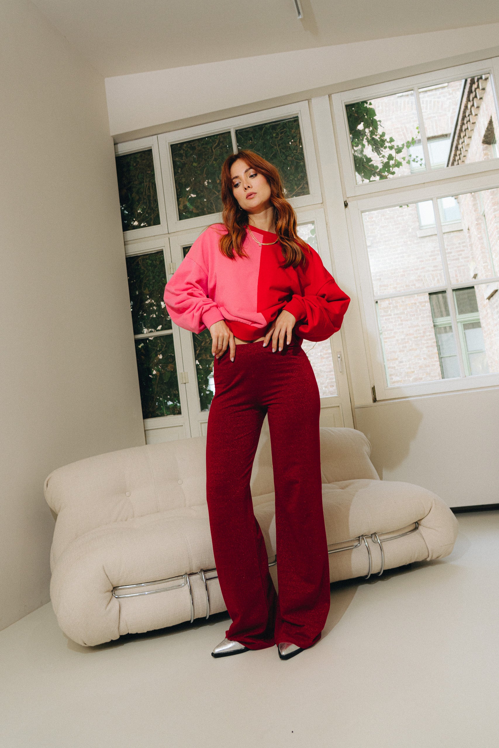 Loui Flared Pants Maroon