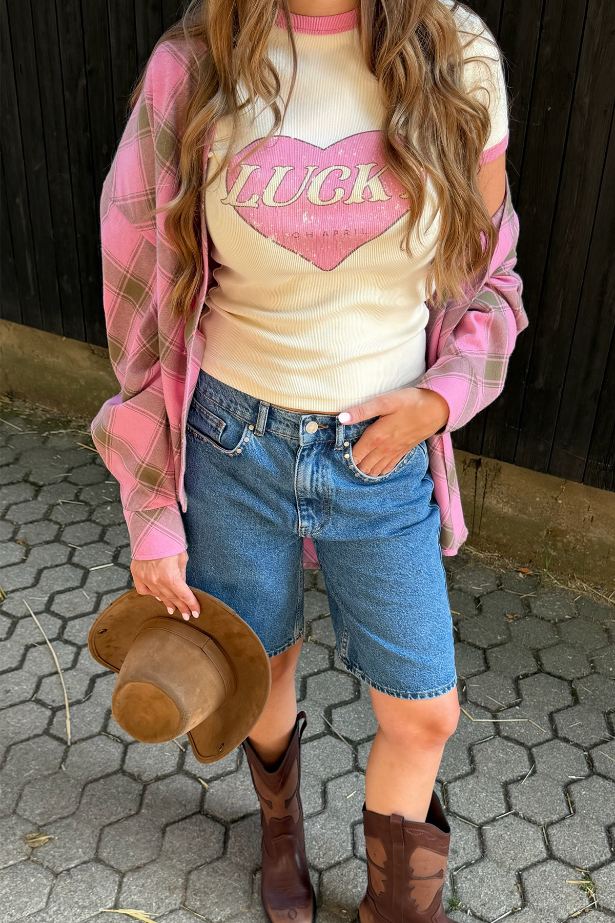 Regular T-Shirt Lucky Heart Off White