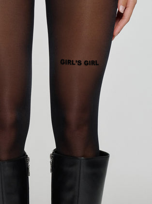 Girl's Girl Statement Tights Black