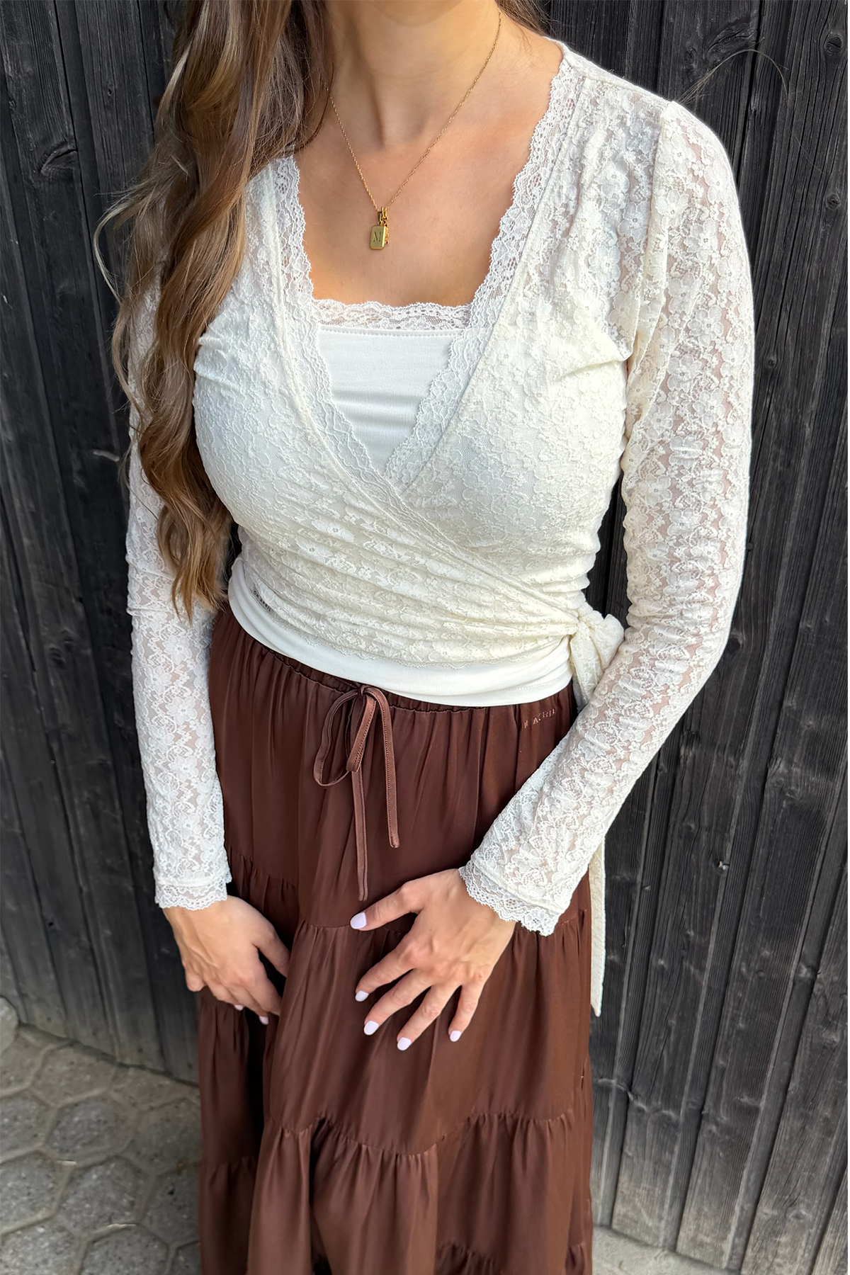Sylva Lace Wrap Cardigan Off White