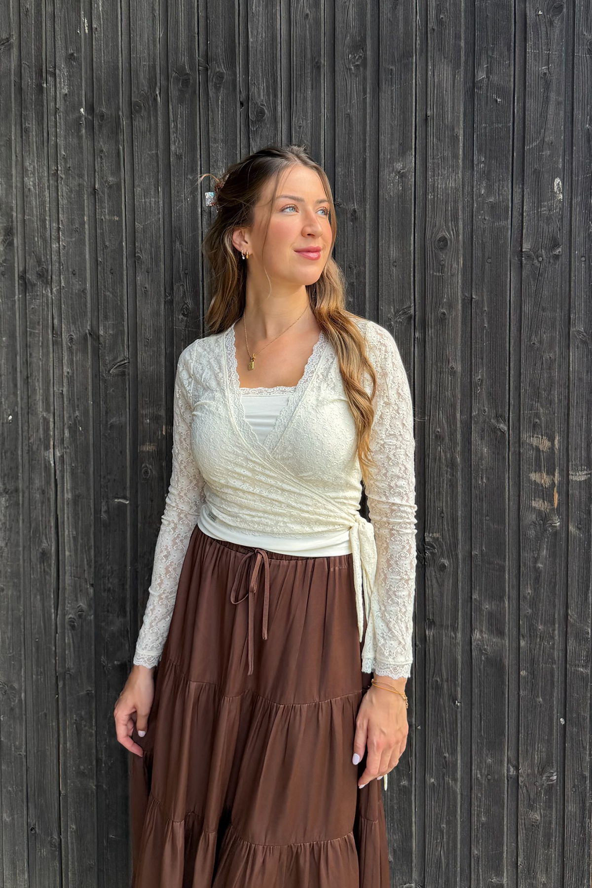 Sylva Lace Wrap Cardigan Off White