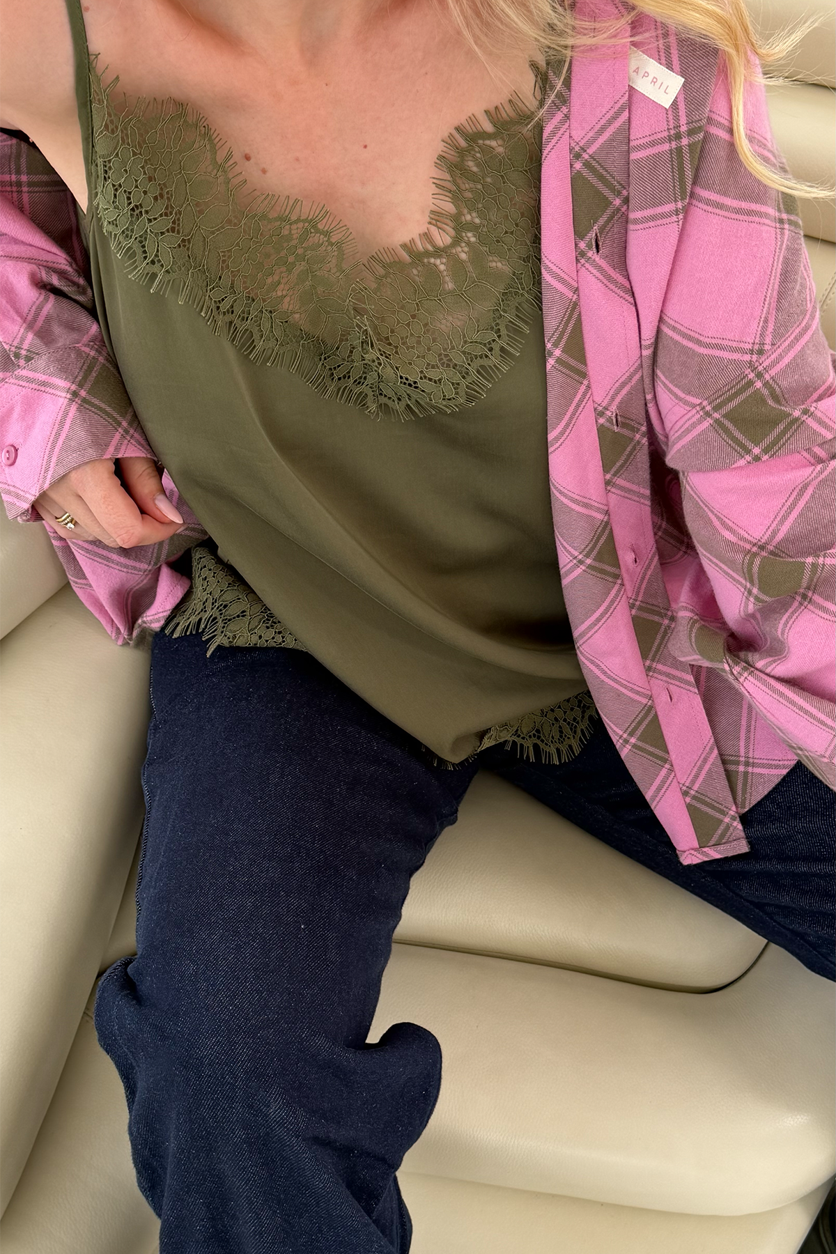 Tami Satin Top Olive