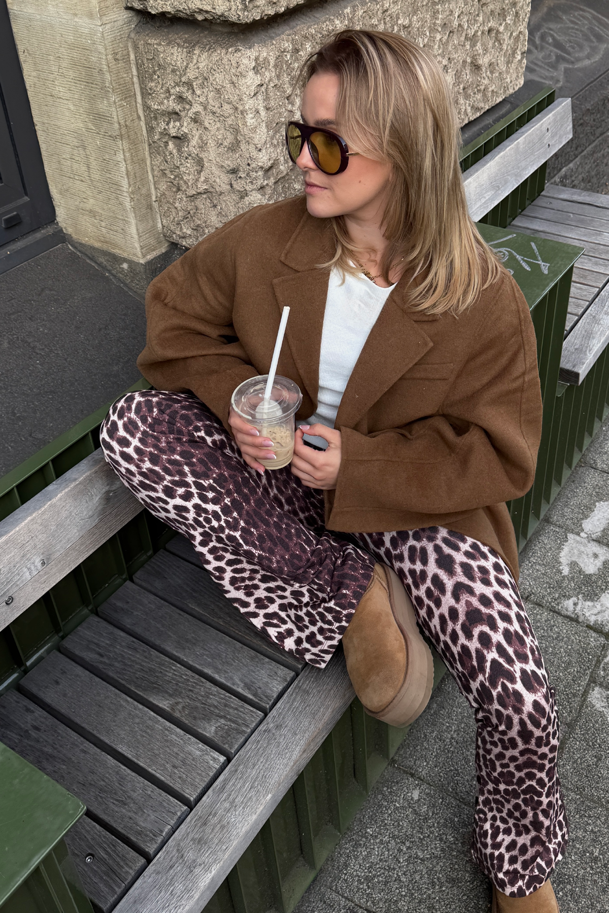 Tia Bootcut Leggings Leo Cherrywood