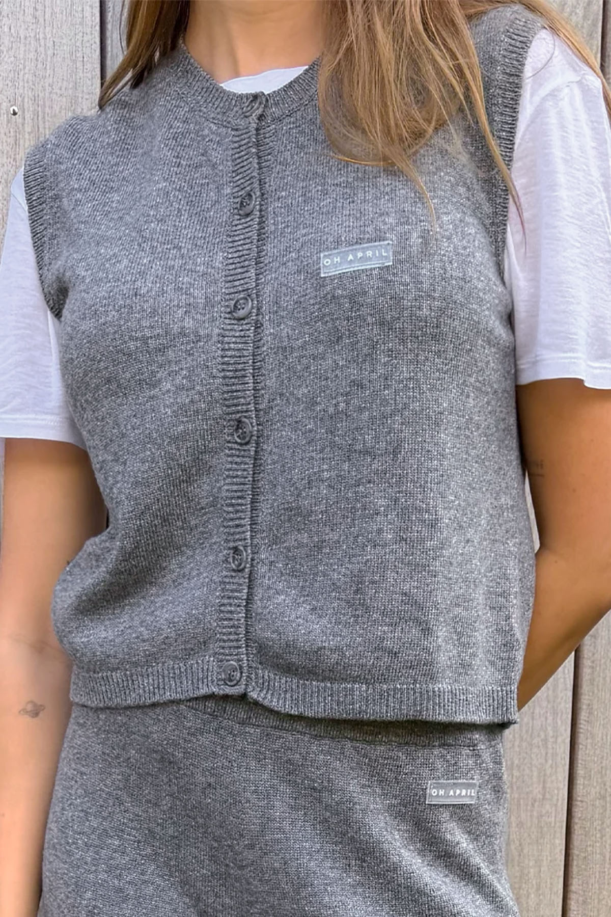 Strickweste aus Viskose-Merino-Mix – Grey Melange
