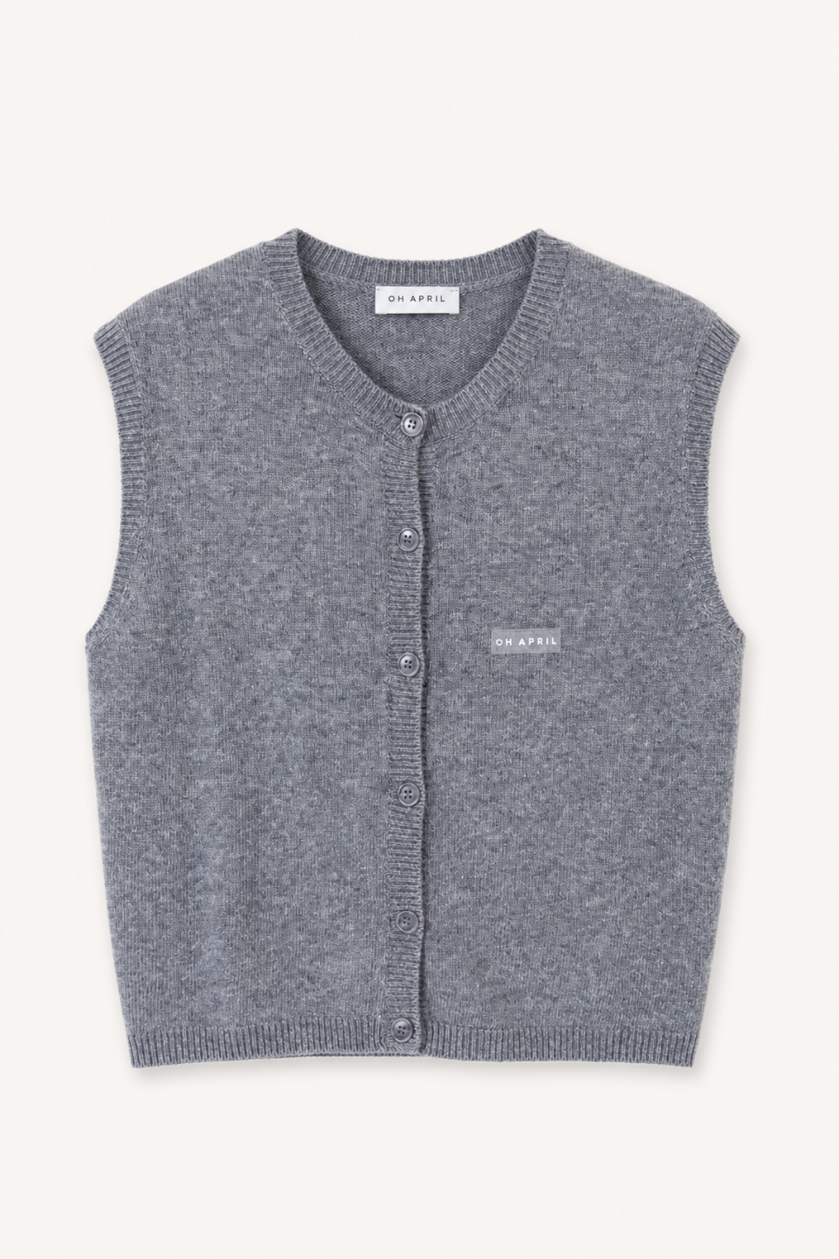 Tove Slim Fit Knit Vest Grey Melange