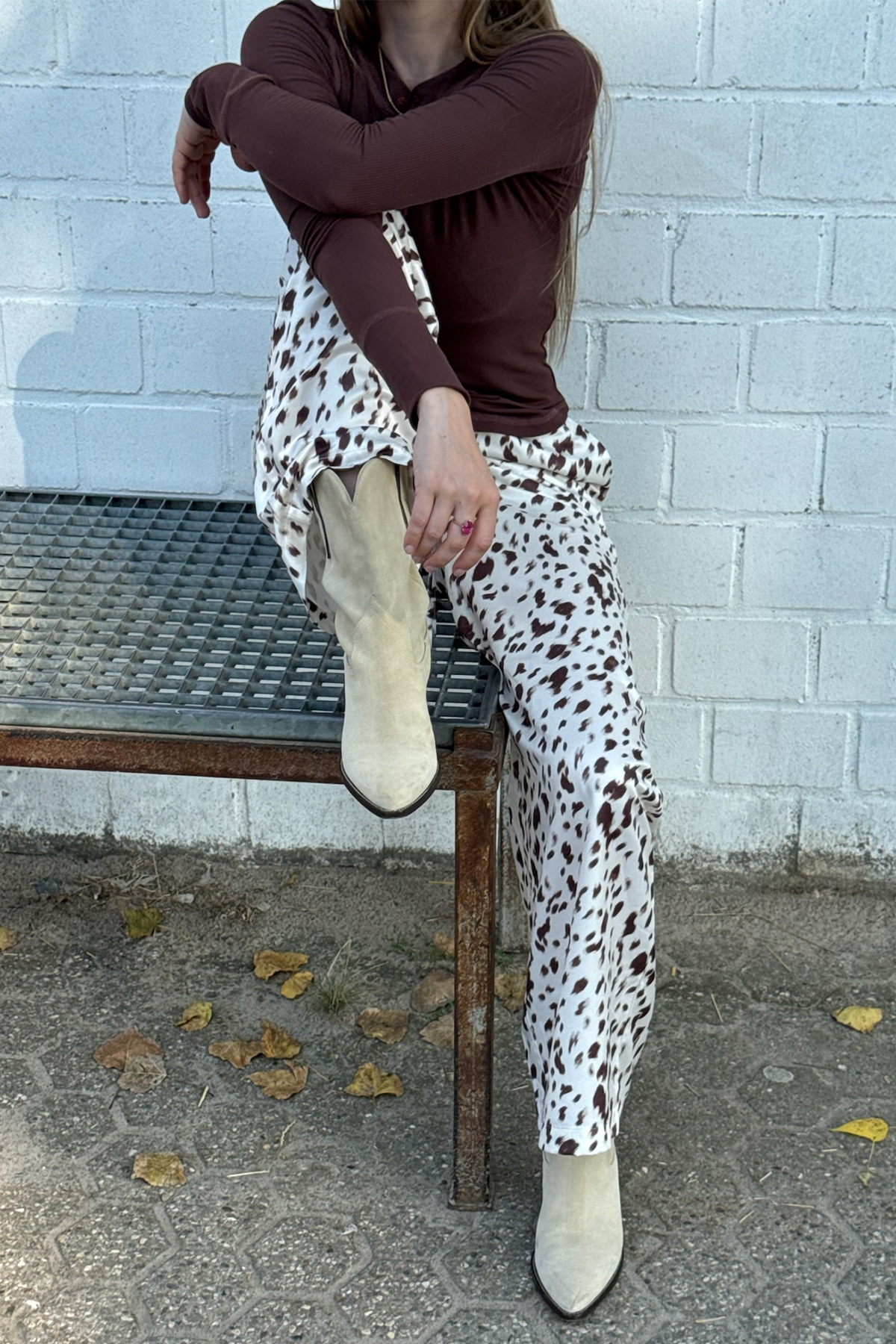 Verde Satin Pants Cow